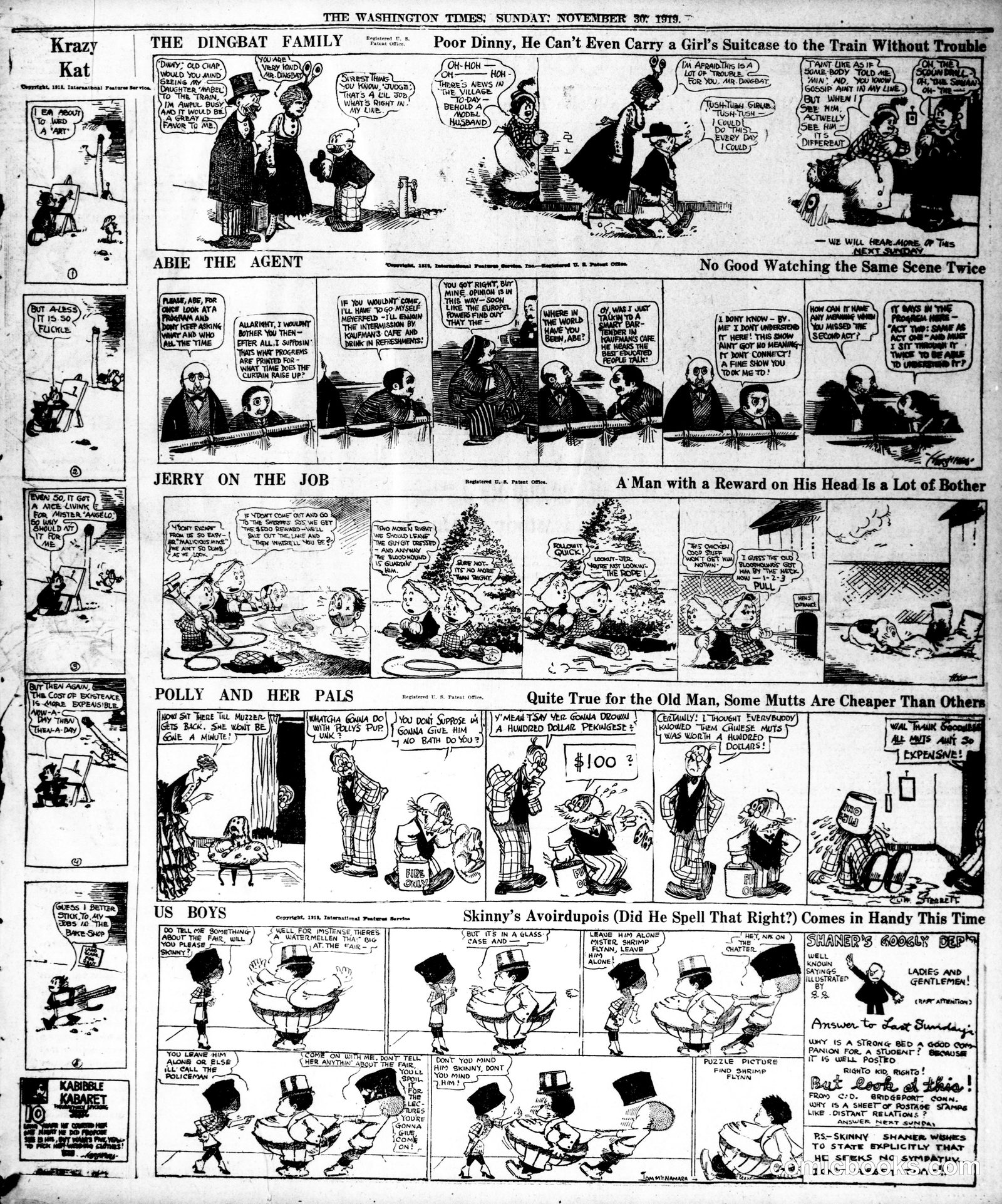 Krazy Kat — The Washington Times, November 30, 1919