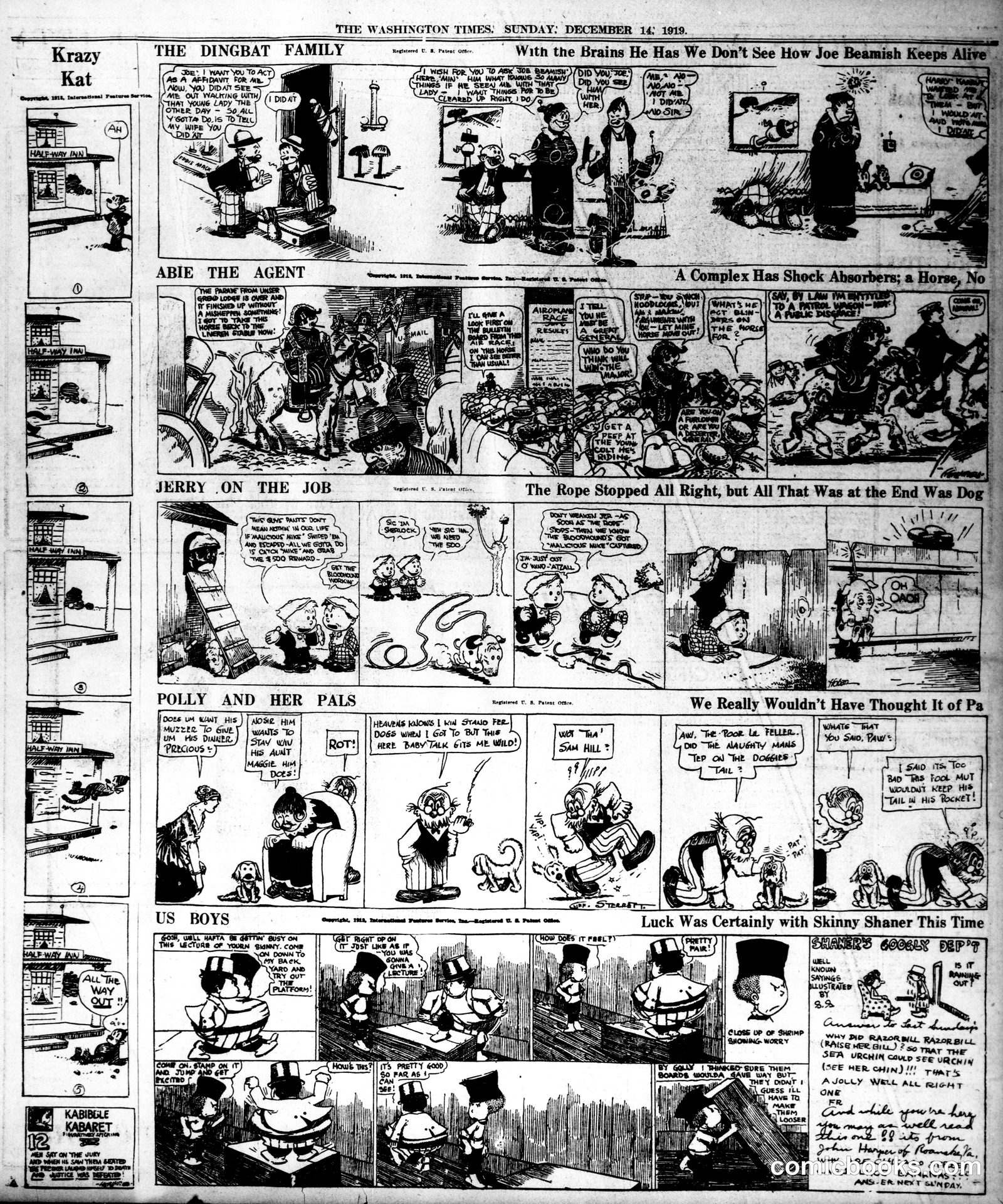 Krazy Kat — The Washington Times, December 14, 1919