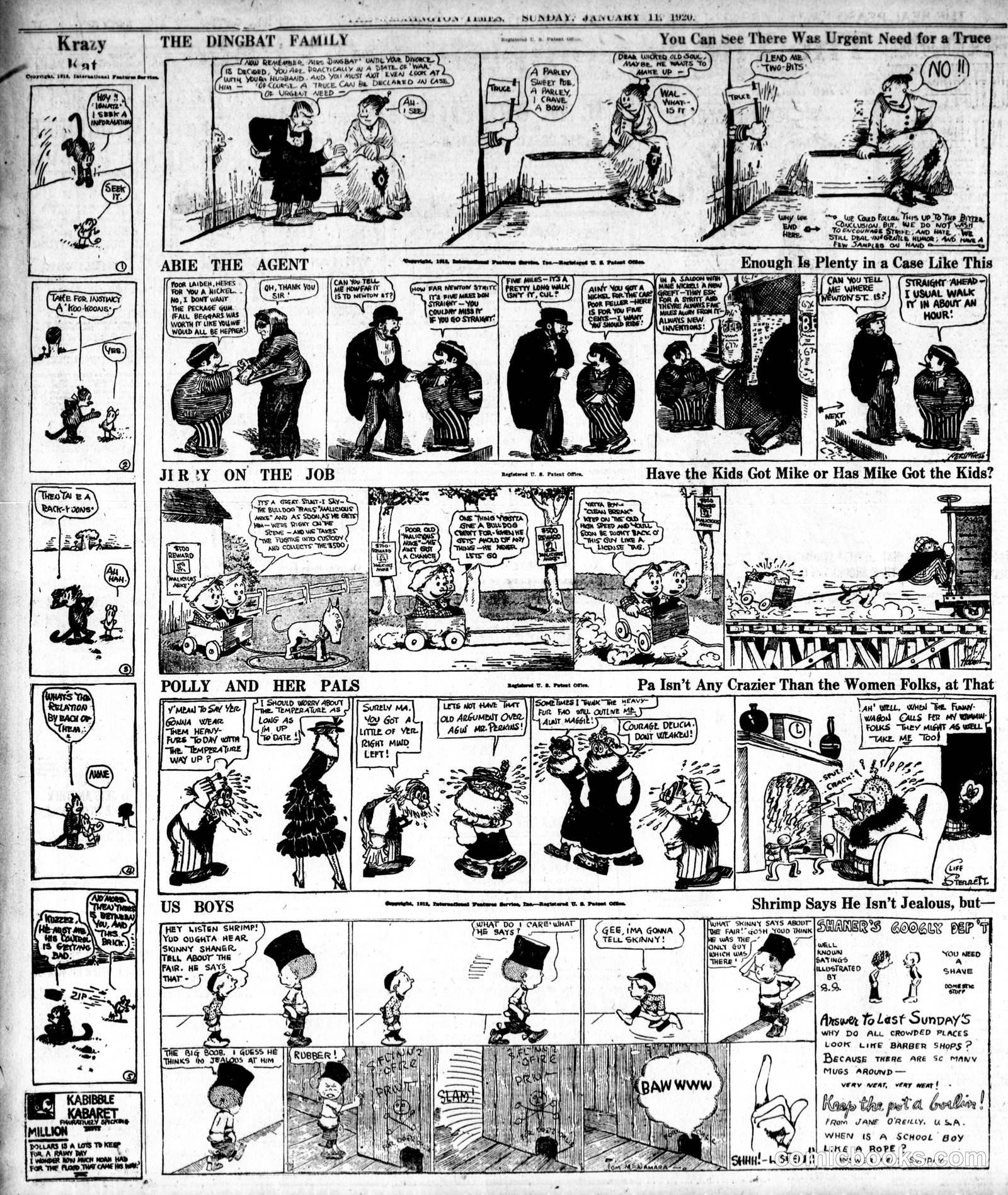 Polly and Her Pals — The Washington Times, January 11, 1920