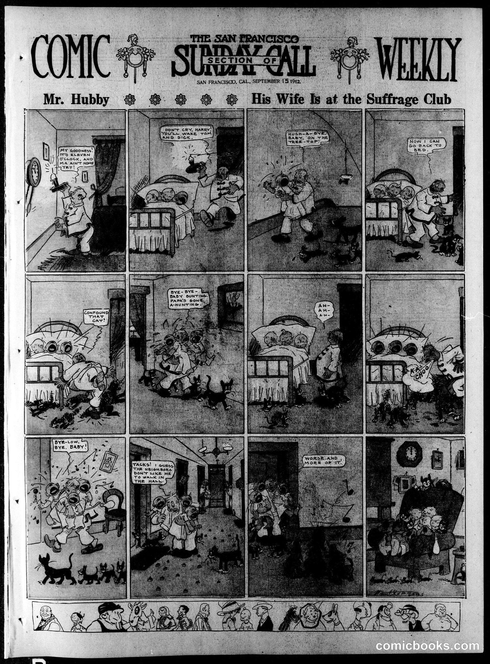 Mr. Hubby: His Wife Is at the Suffrage Club