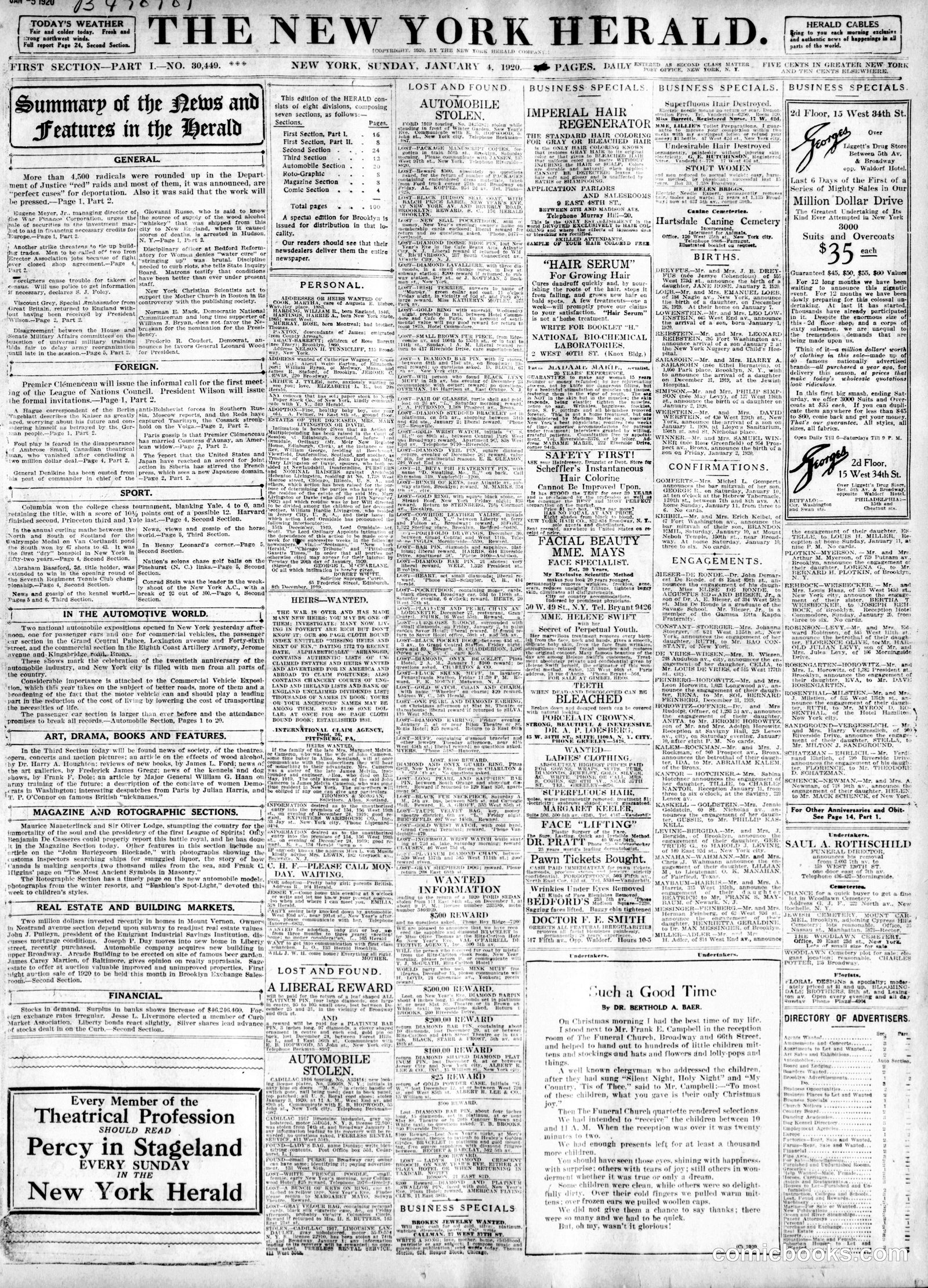 Sunday Comic Section — New York Herald