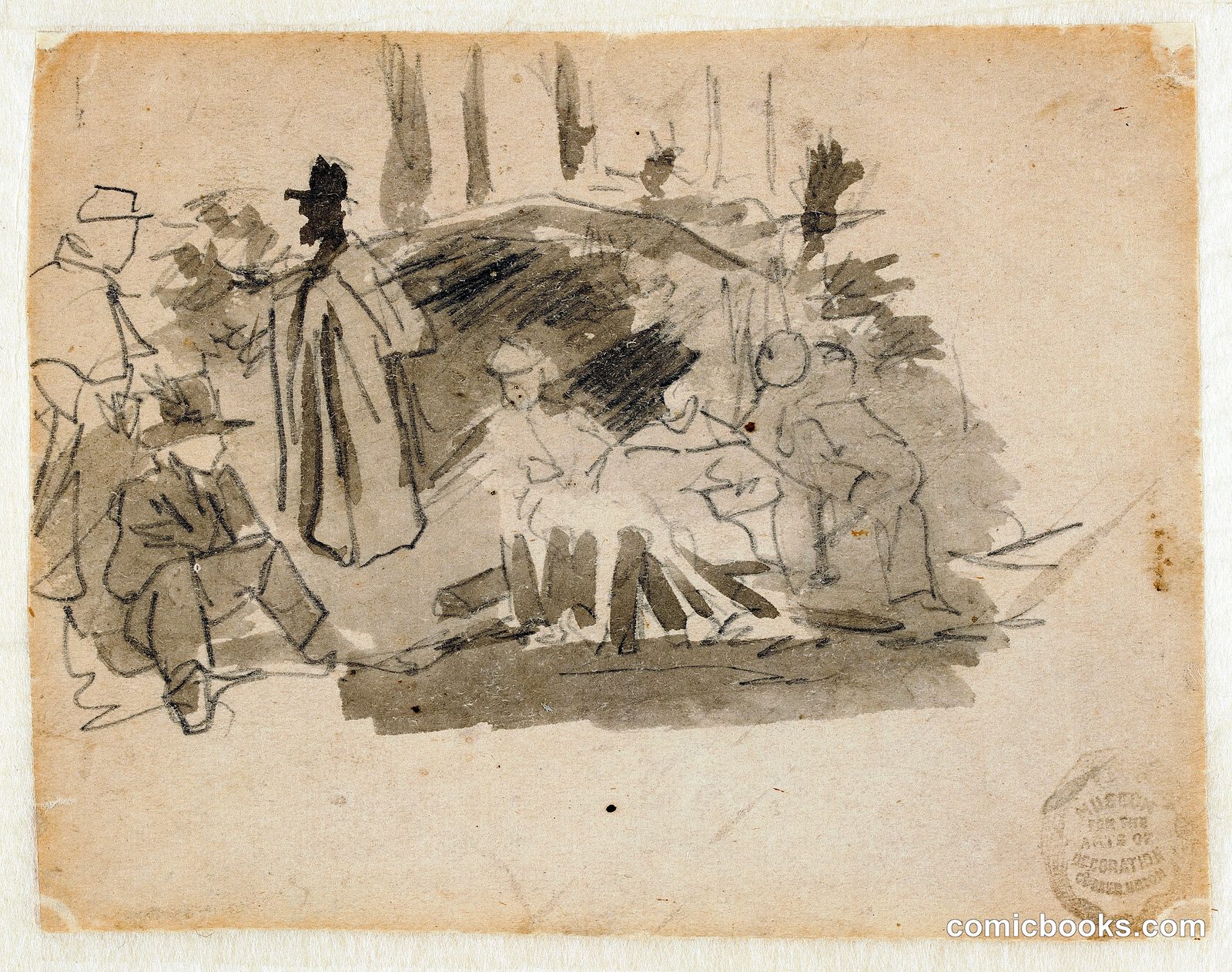 Soldiers Camping by Winslow Homer, American, 1836–1910