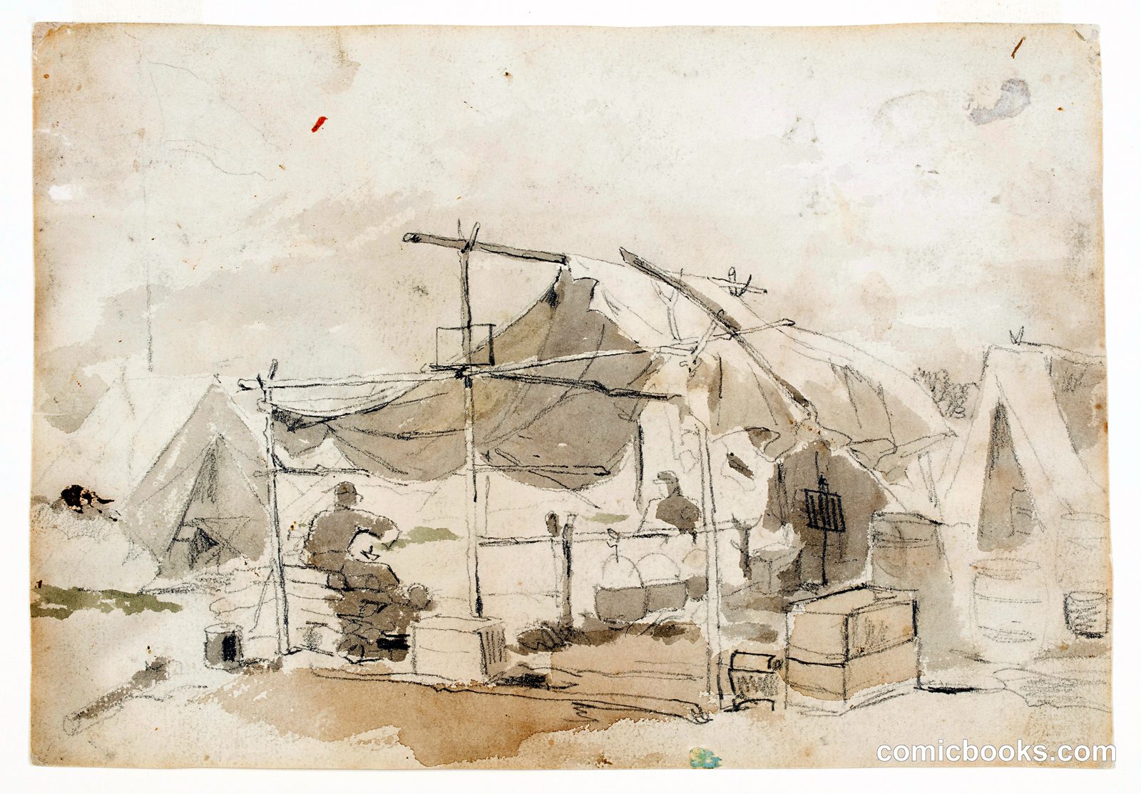 Army Cook's Tent by Winslow Homer, American, 1836–1910