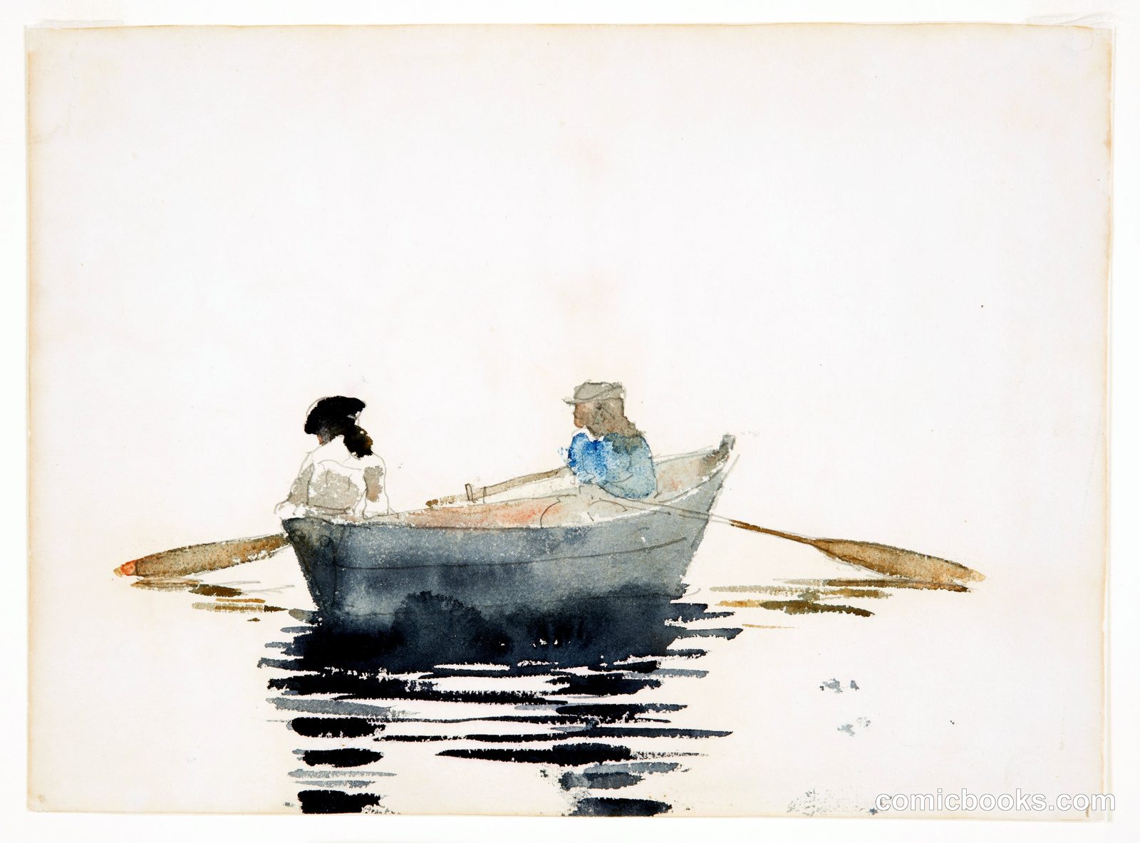 Two Girls in a Rowboat by Winslow Homer, American, 1836–1910