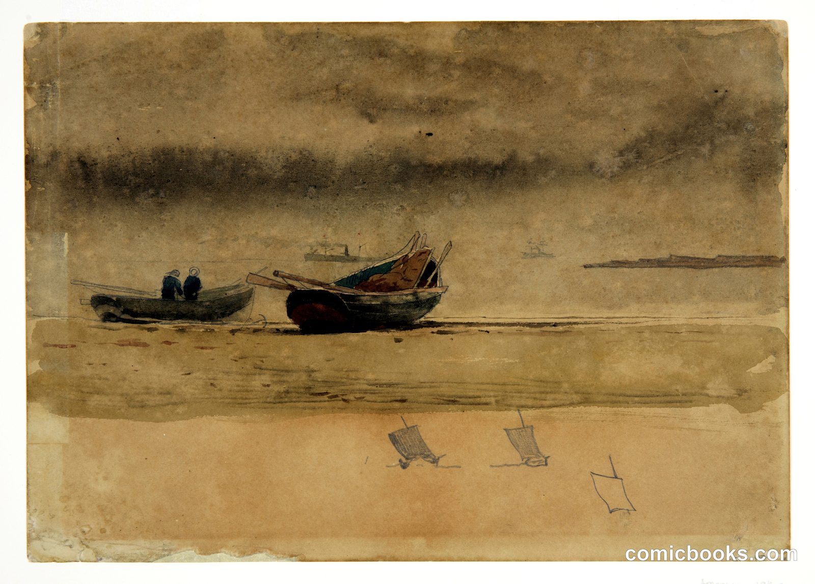 Stern View of Two Rowboats, England by Winslow Homer, American, 1836–1910
