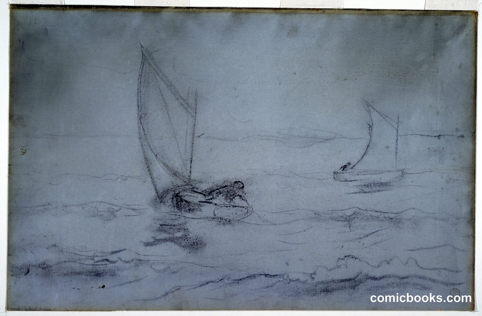 Two Sloops Sailing by Winslow Homer, American, 1836–1910