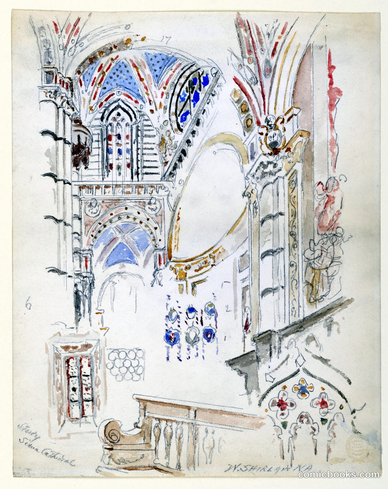 Study of Siena Cathedral by Walter Shirlaw, American, b. Scotland, 1838–1909