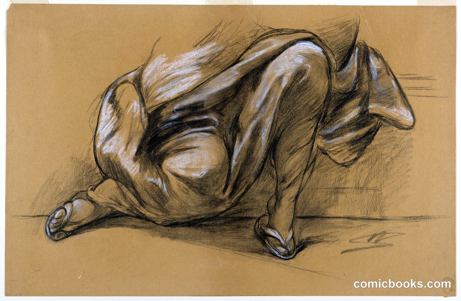 Study of Drapery by Walter Shirlaw, American, b. Scotland, 1838–1909