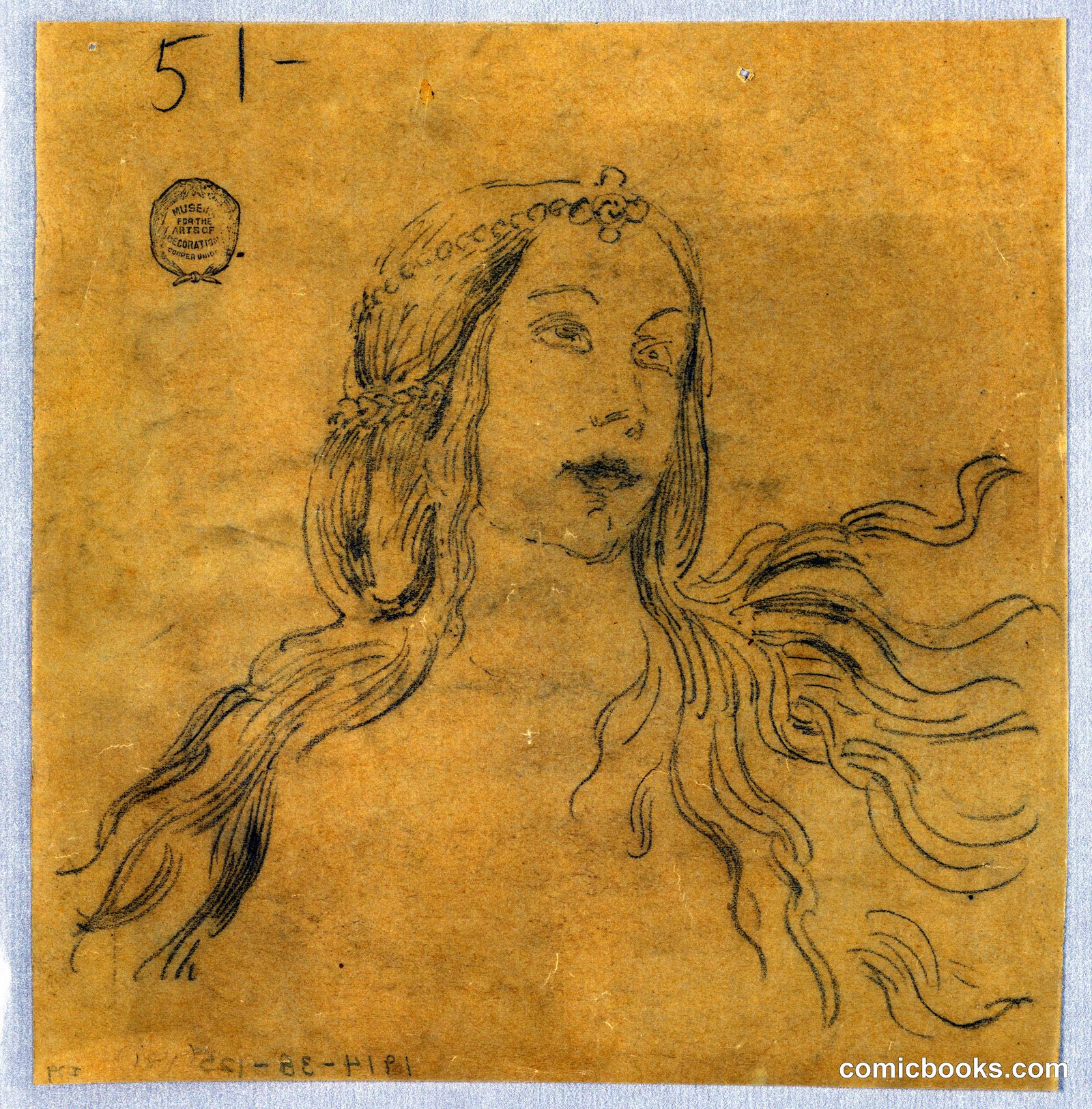 Study of a Woman's Head by Francis Augustus Lathrop, American, 1849–1909