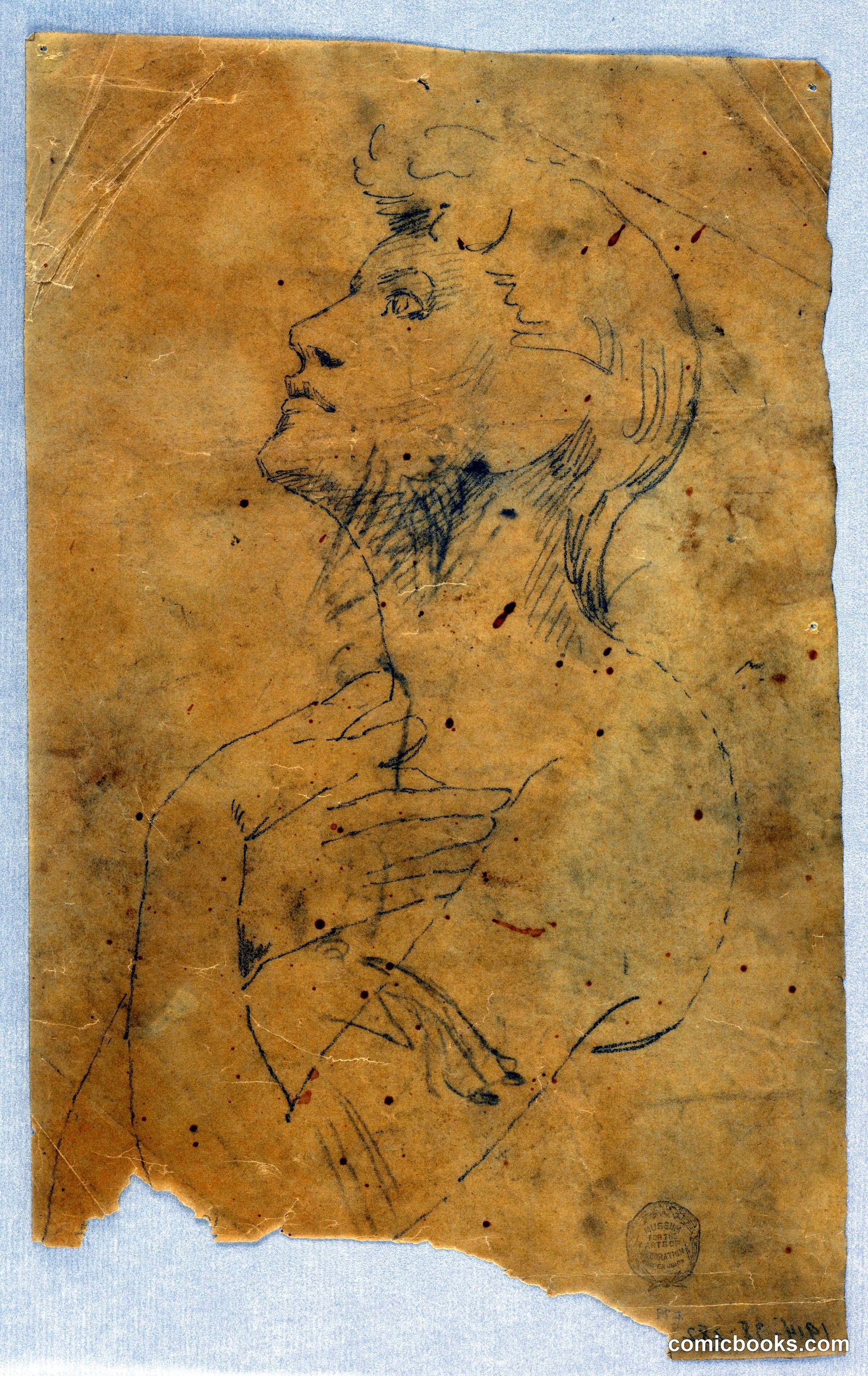 Sketch of Woman with Arms Crossed by Francis Augustus Lathrop, American, 1849–1909
