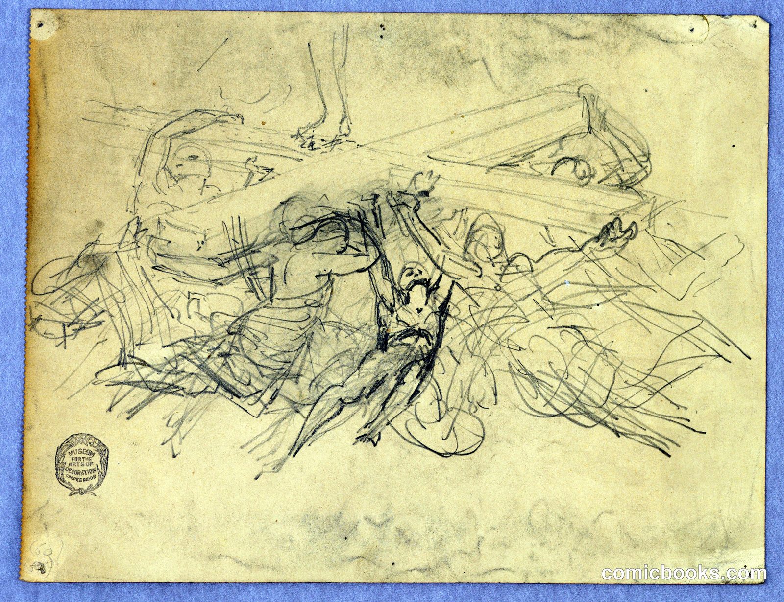 Sketch of Figures Bearing a Cross by Francis Augustus Lathrop, American, 1849–1909