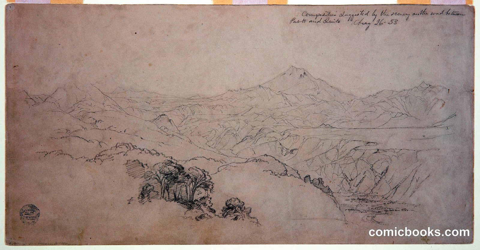 Composition Suggested by Scenery between Pasto, Colombia, and Quito, Ecuador by Frederic Edwin Church, American, 1826–1900