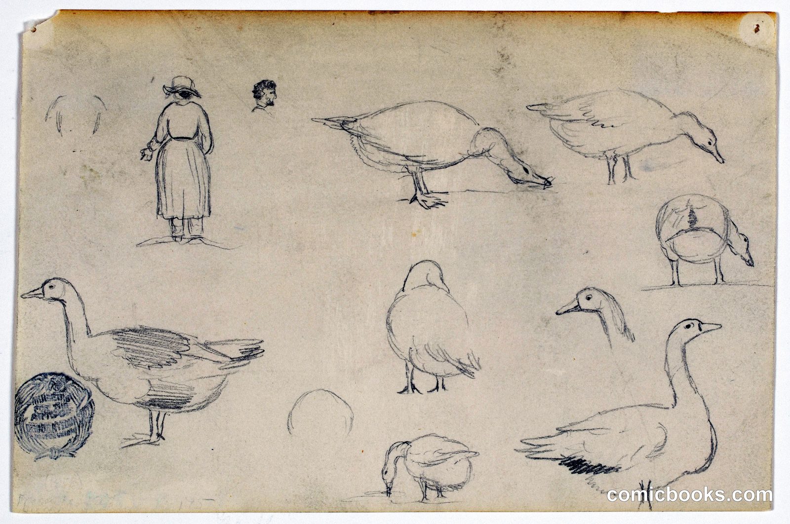 Geese Sketches with Figures, East Hampton, New York by Frederic Edwin Church, American, 1826–1900