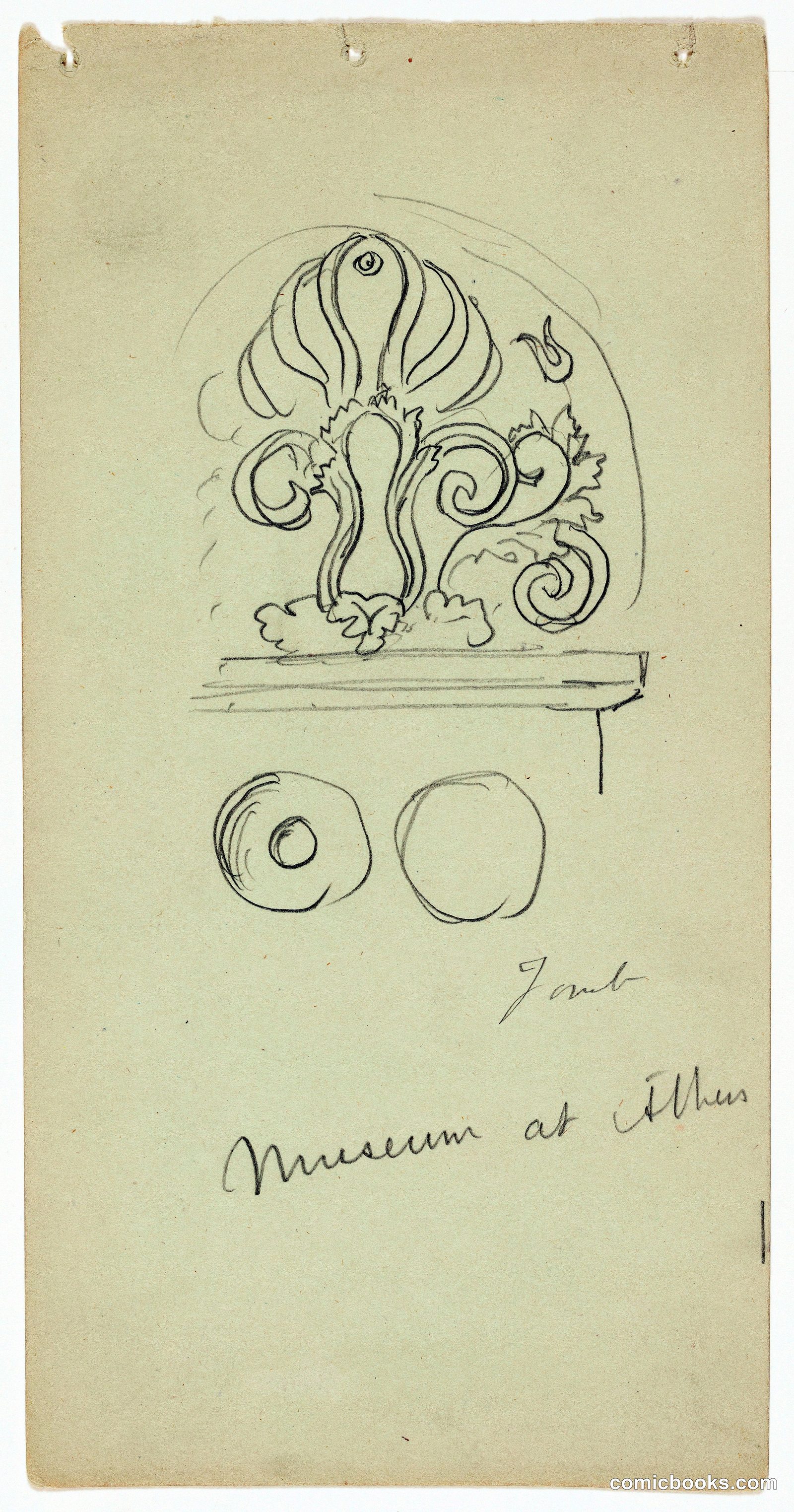 Study of Tomb Decorations, Museum of Athens by Frederic Edwin Church, American, 1826–1900
