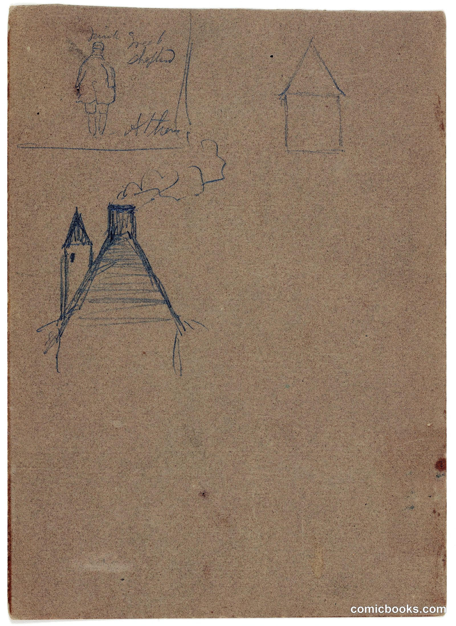 Architectural Studies: Roofs and Figure by Frederic Edwin Church, American, 1826–1900