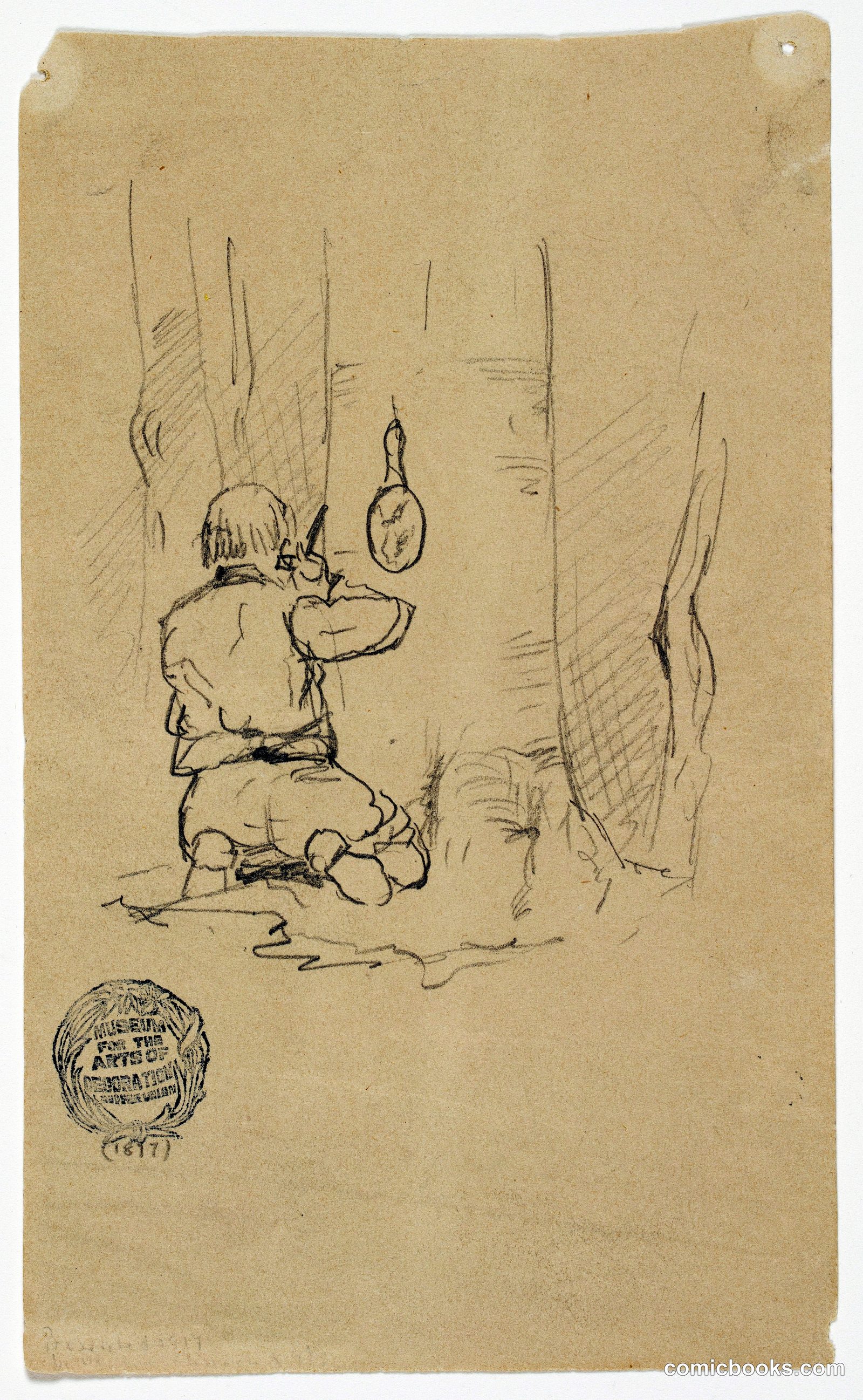 Man Shaving, Lake Millinocket, Maine by Frederic Edwin Church, American, 1826–1900
