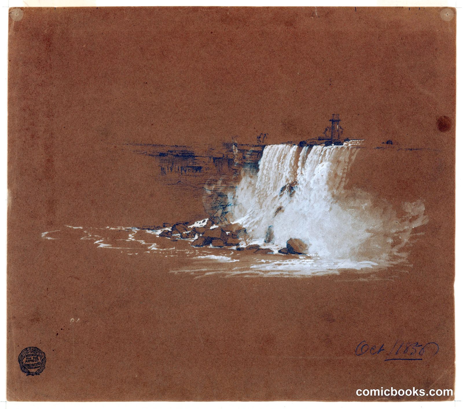 Horseshoe Falls and Terrapin Tower, Niagara River, Canada by Frederic Edwin Church, American, 1826–1900