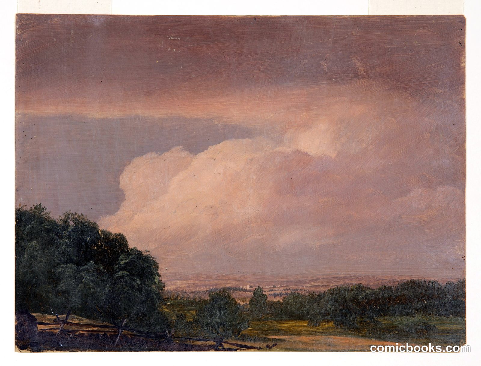 Landscape with a Town by Frederic Edwin Church, American, 1826–1900