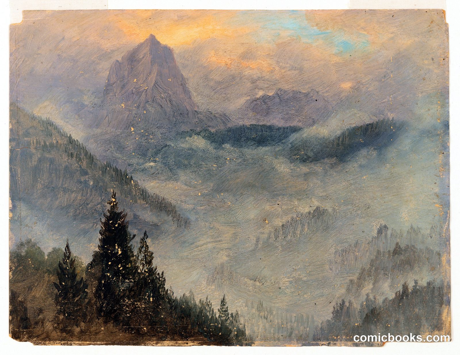 The Watzmann through Mist, Bavaria by Frederic Edwin Church, American, 1826–1900