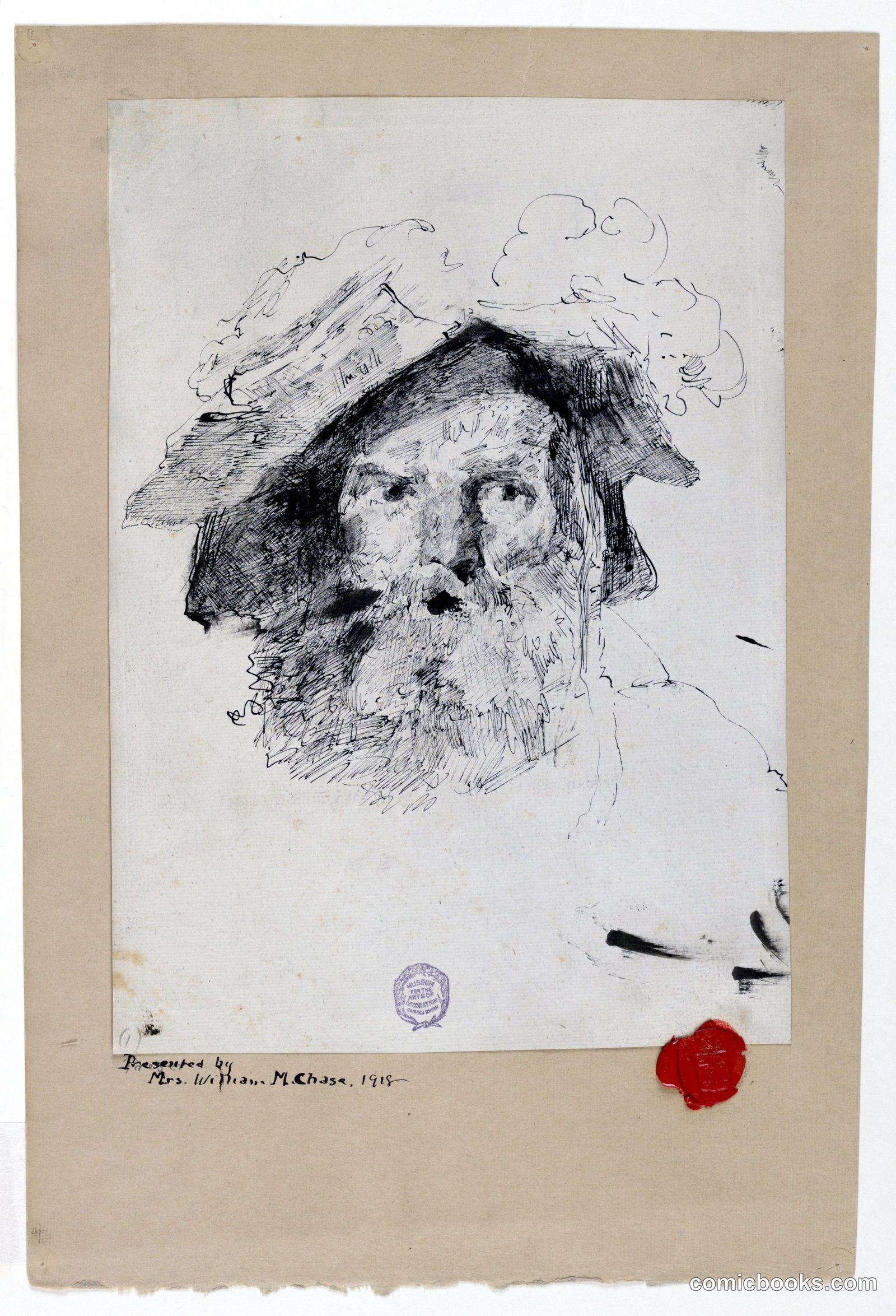 Head of a Bearded Man by William Merritt Chase, American, 1849–1916