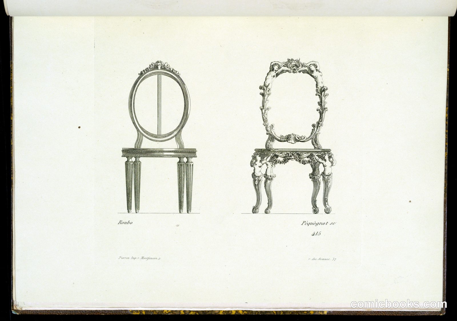 Chair Frame Designs by André-Jacob Roubo, French, 1739–1791