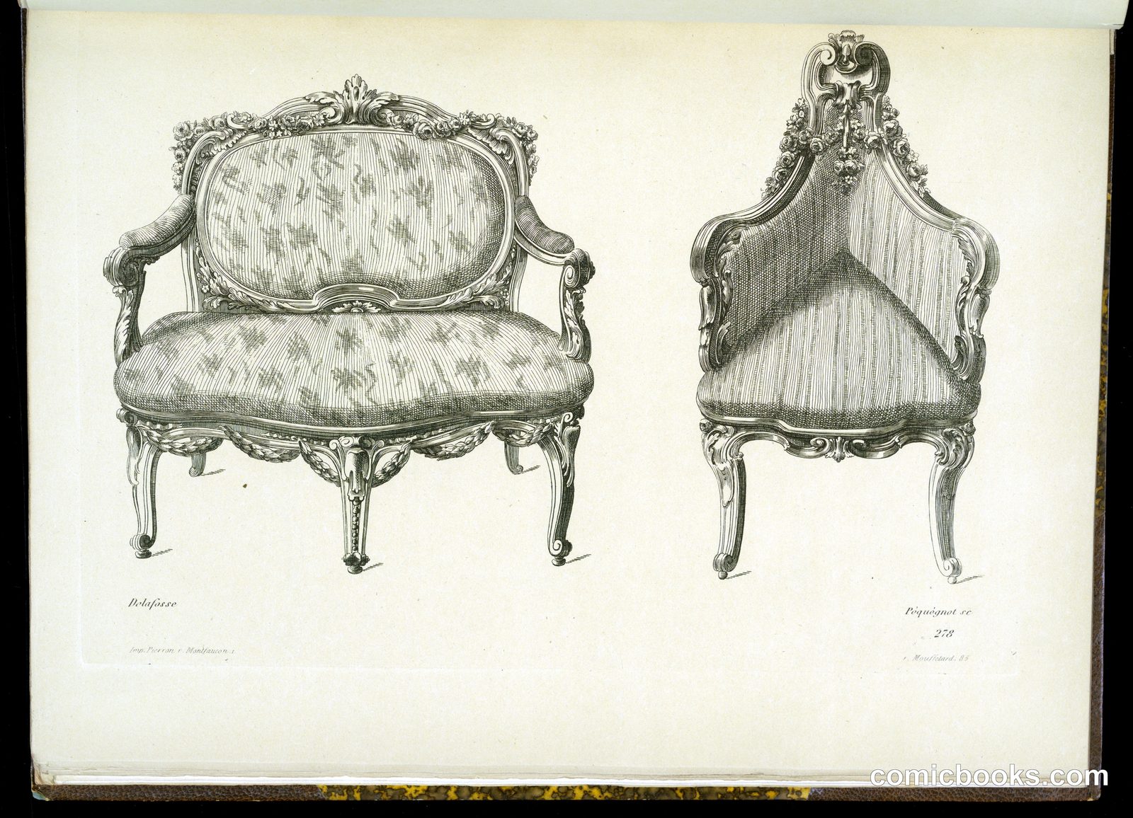 Two Designs for Chairs by Jean-Charles Delafosse, French, 1734 – 1789