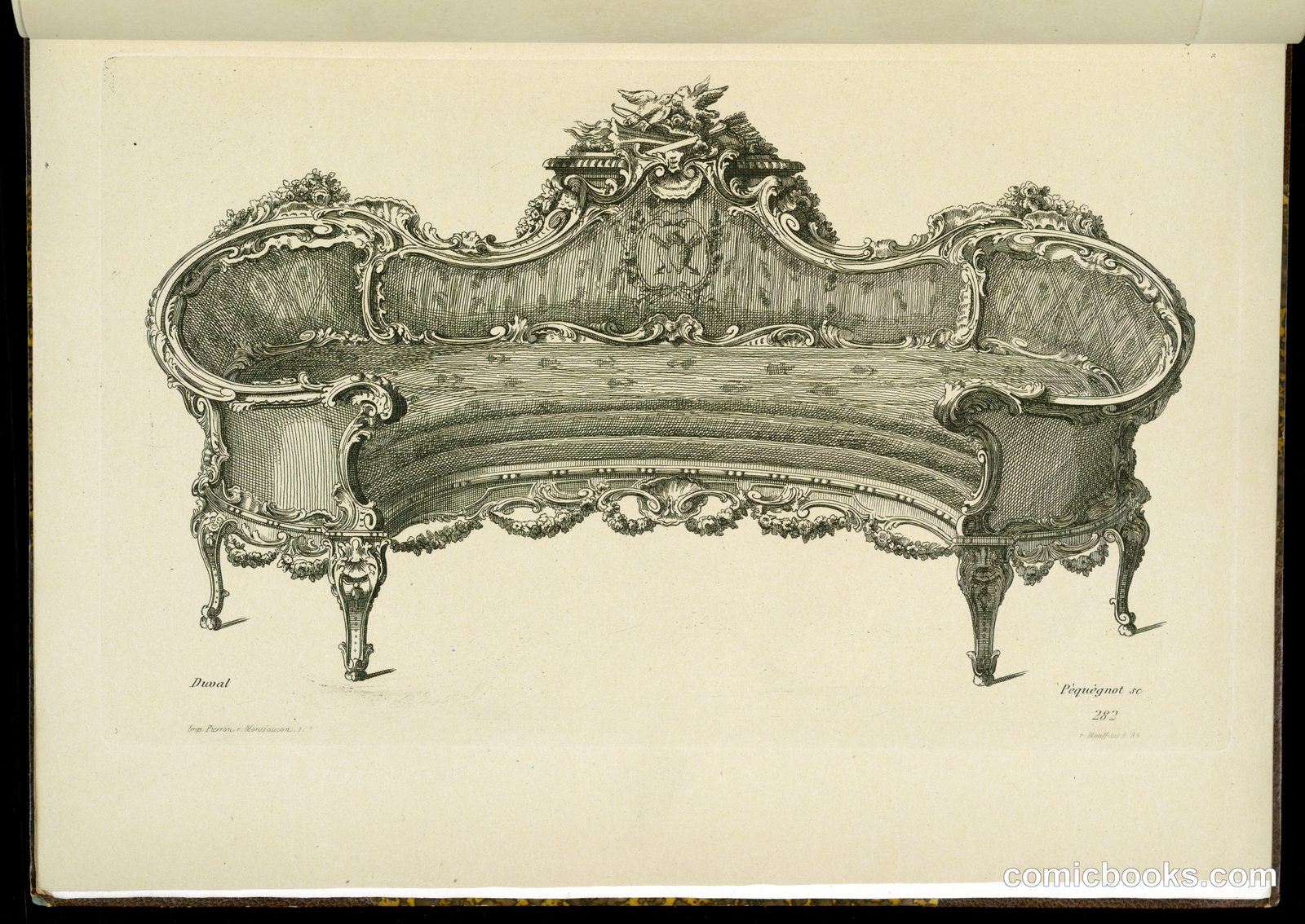 Design for a Sofa by A. Duval, French, active 18th century