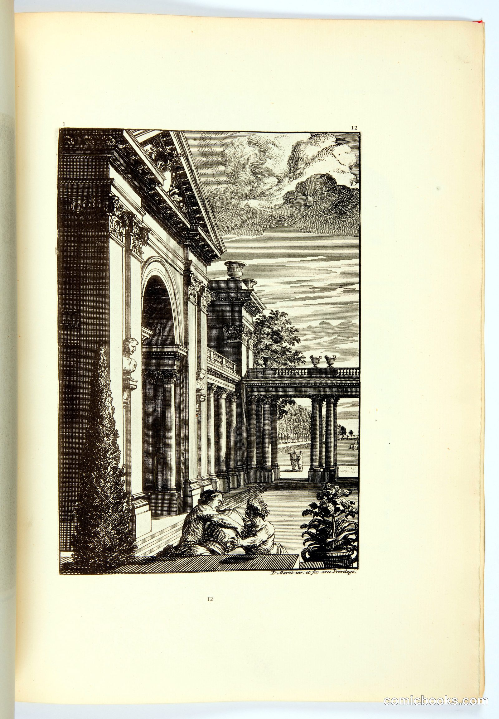 Architectural Engraving: Palace Colonnade by Daniel Marot, French, active in the Netherlands and England, 1661–1752