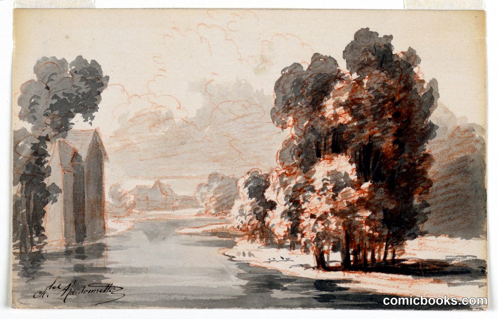 Landscape Study by Charles Nicolas Ransonnette