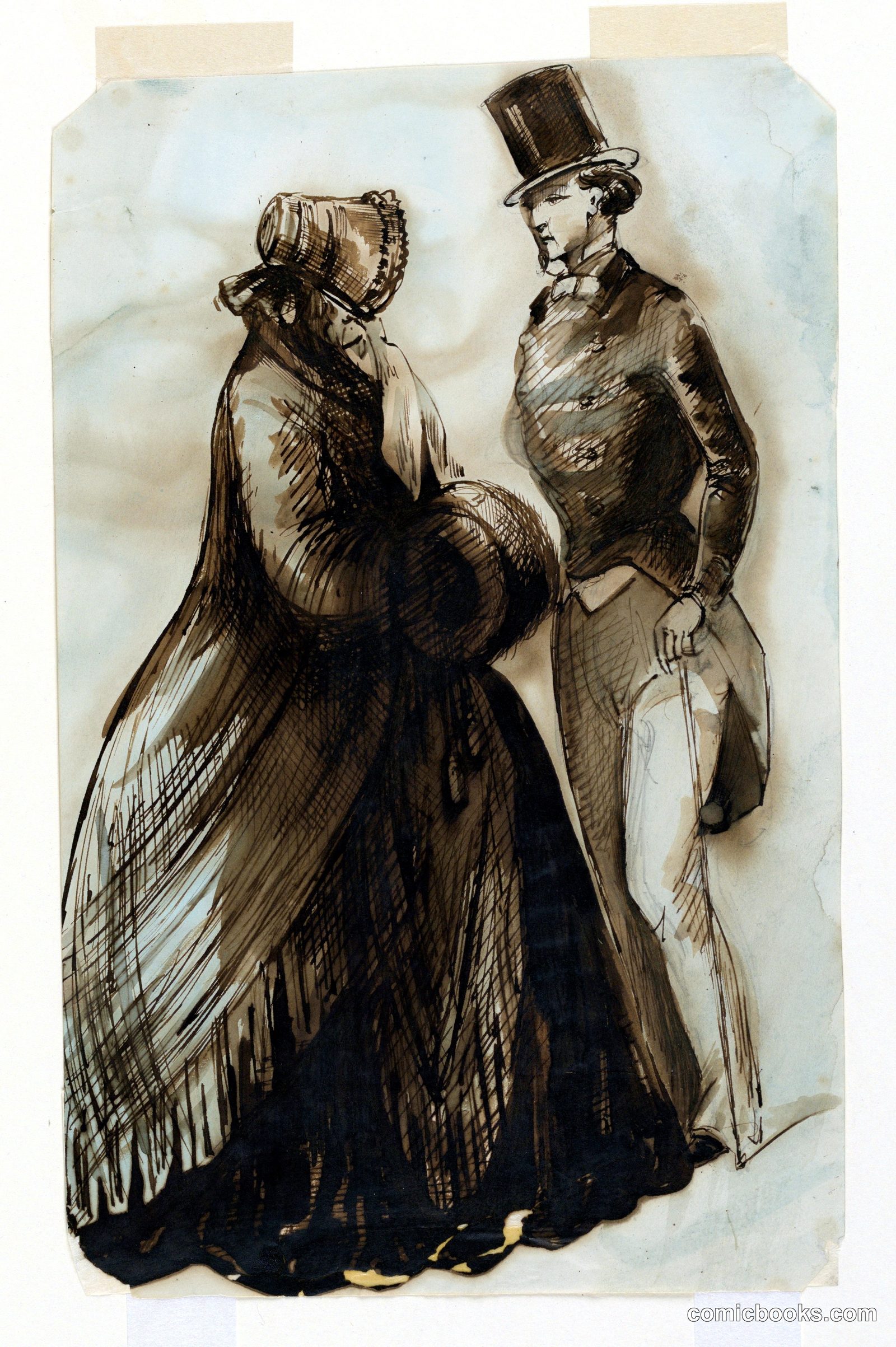 The Conversation by Constantin Guys, French, 1802 – 1892