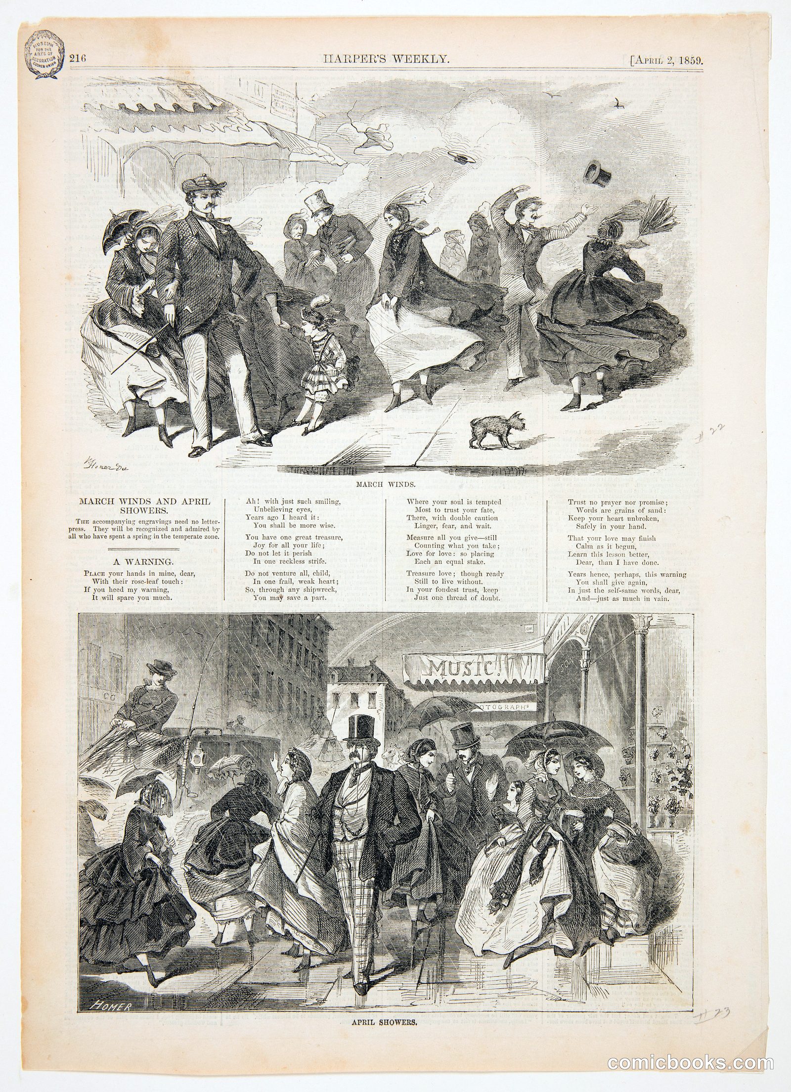 March Winds and April Showers by Winslow Homer, American, 1836–1910