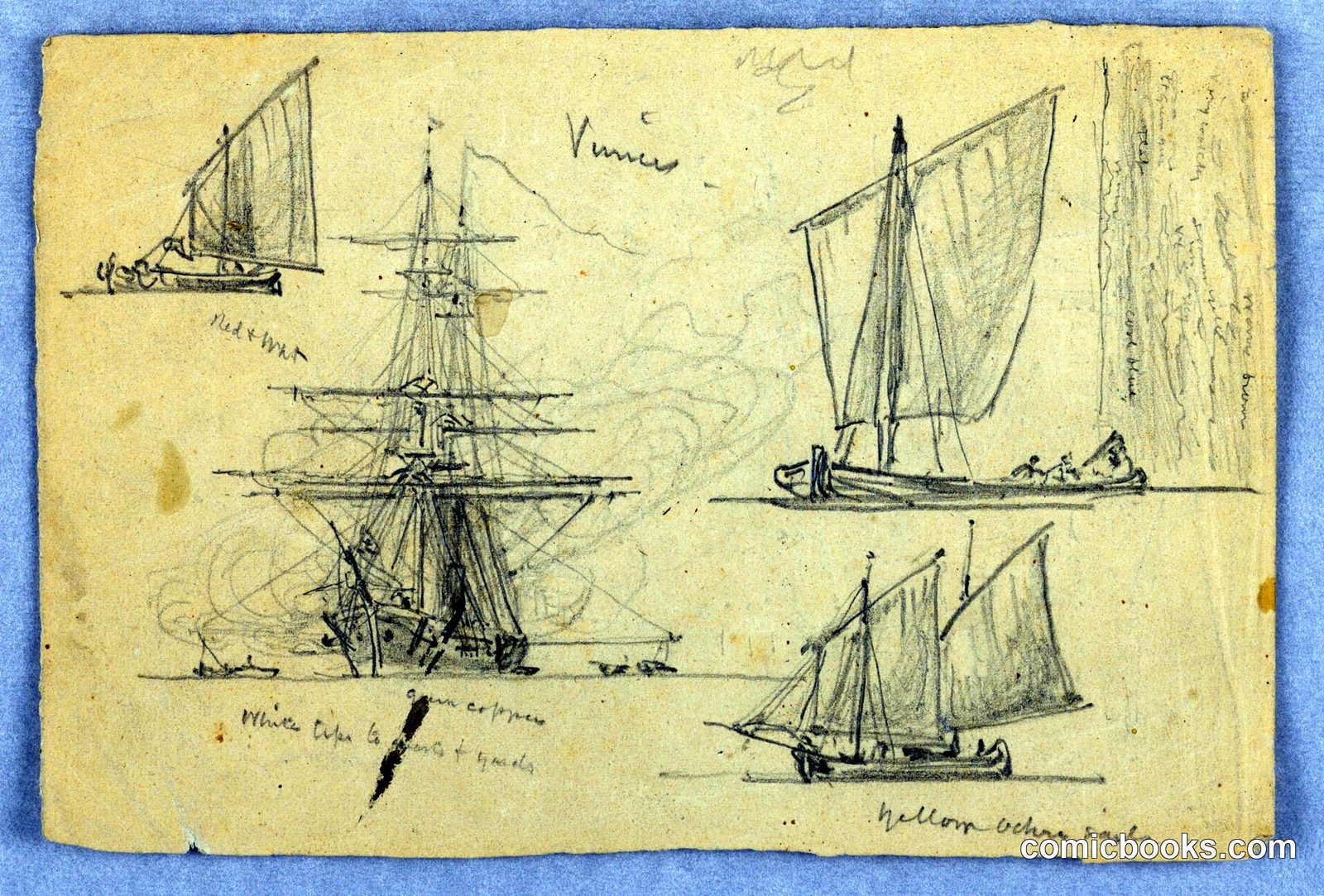 Sketches of Ships, Venice, Italy by Samuel Colman, American, 1832–1920