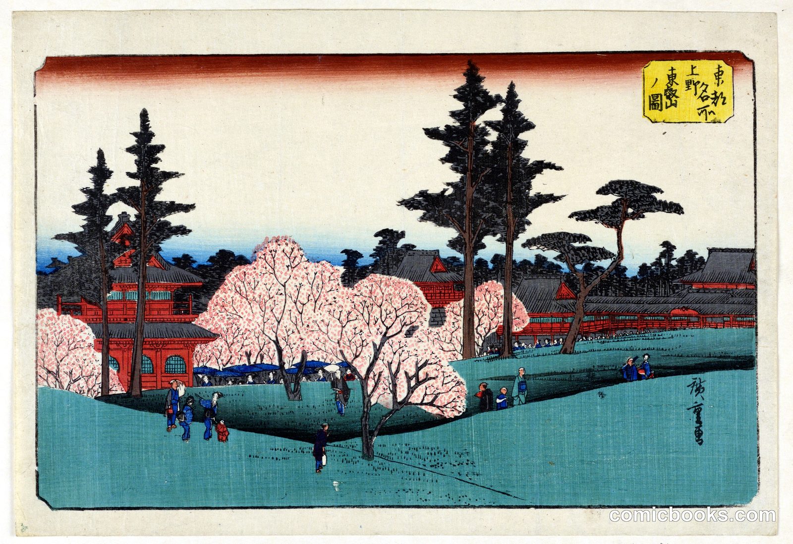 Cherry Blossom Viewing by Ando Hiroshige, Japanese, 1797–1858