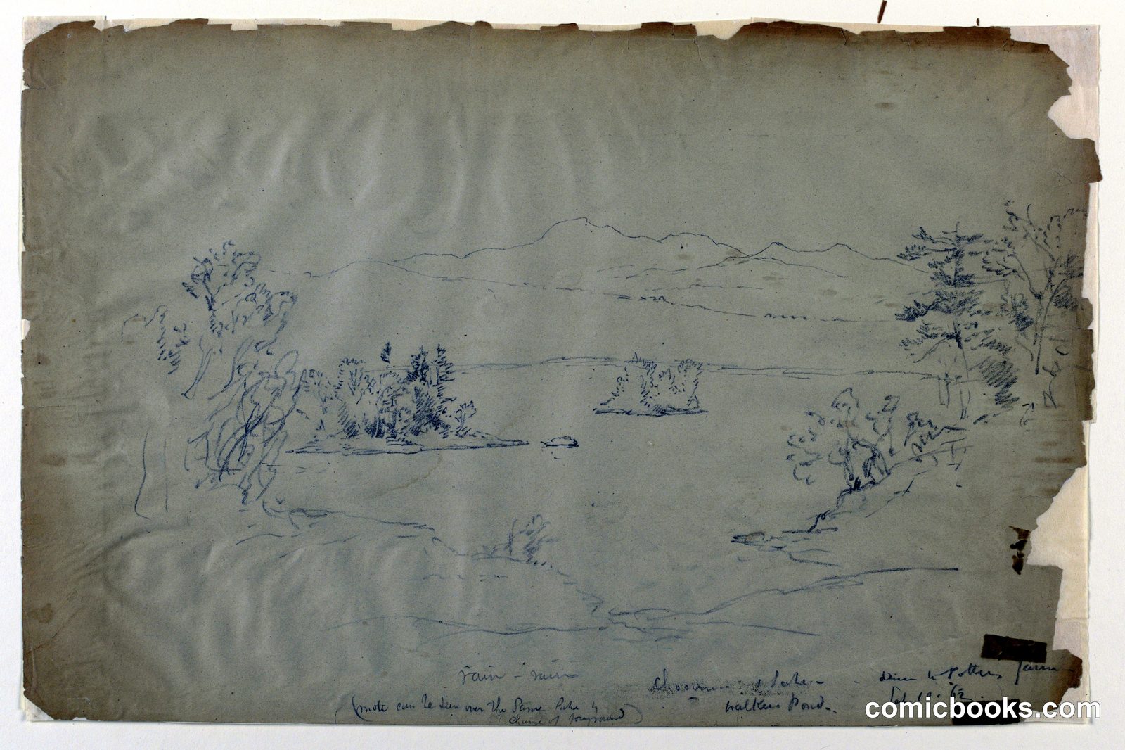 Landscape Sketch with Chocorua and Walker Pond, New Hampshire by Daniel Huntington, American, 1816–1906