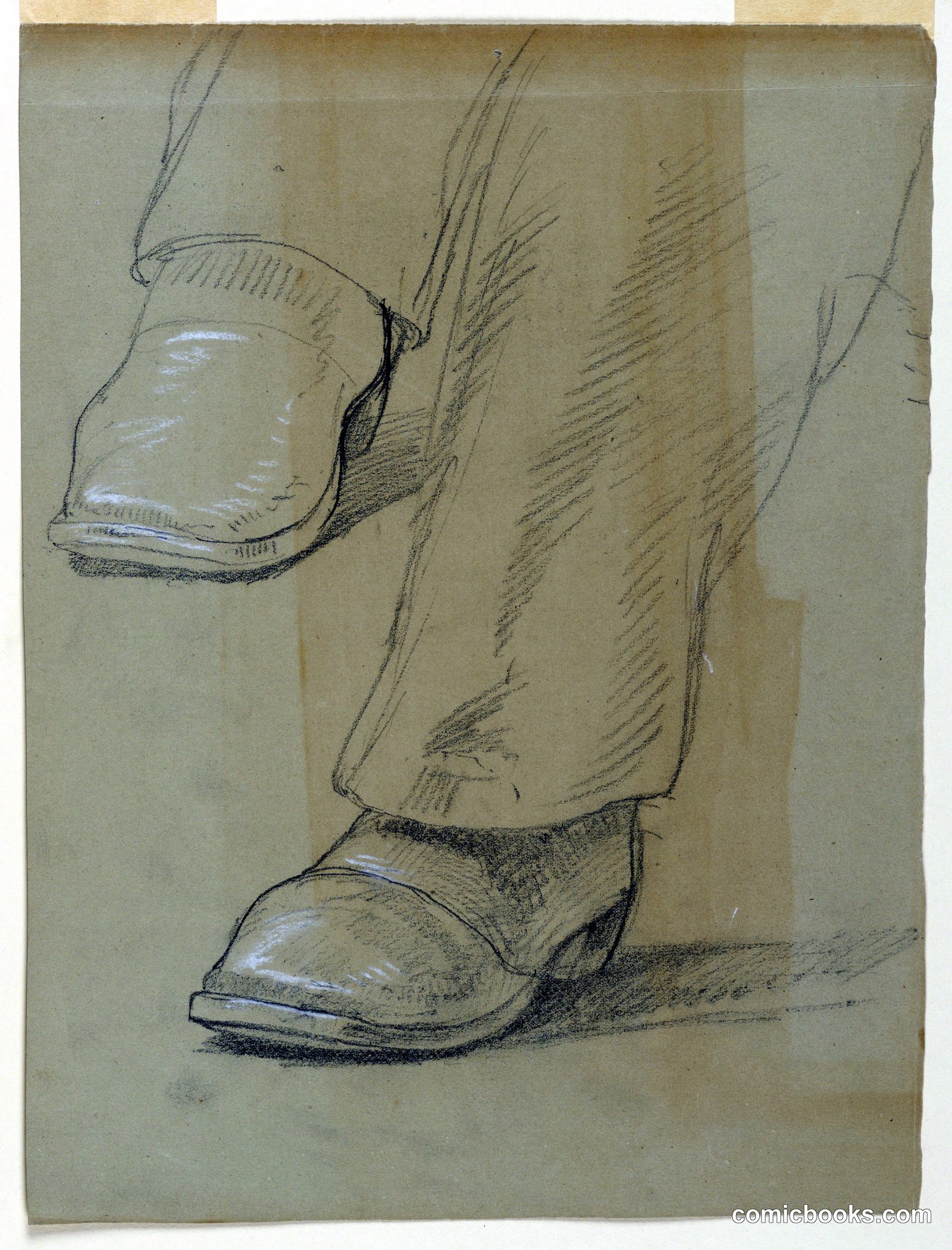 Study of Peter Cooper's Feet for 'The Atlantic Cable Projectors' by Daniel Huntington, American, 1816–1906