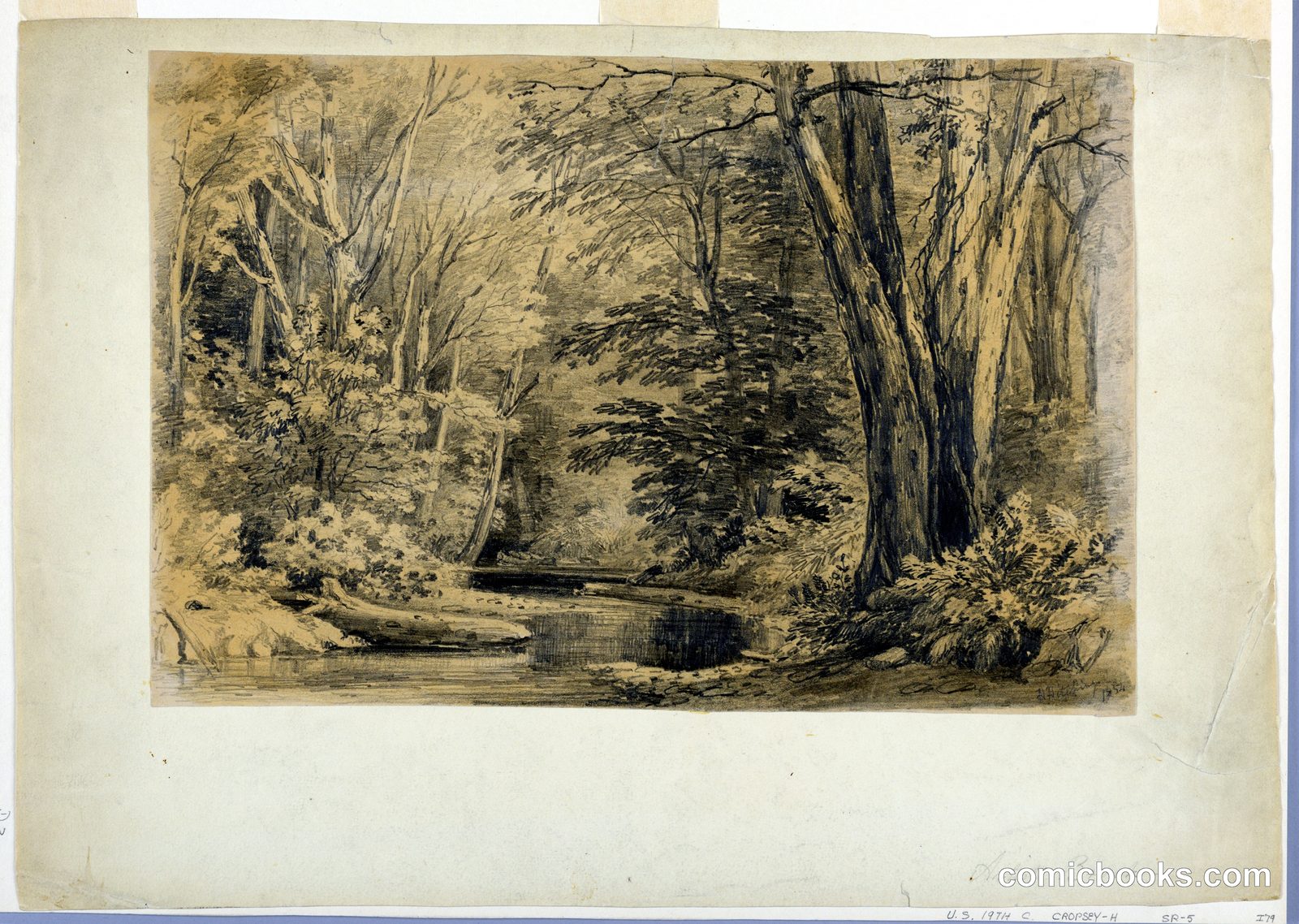Artist's Brook by Henry Hitchings, American, d. 1902