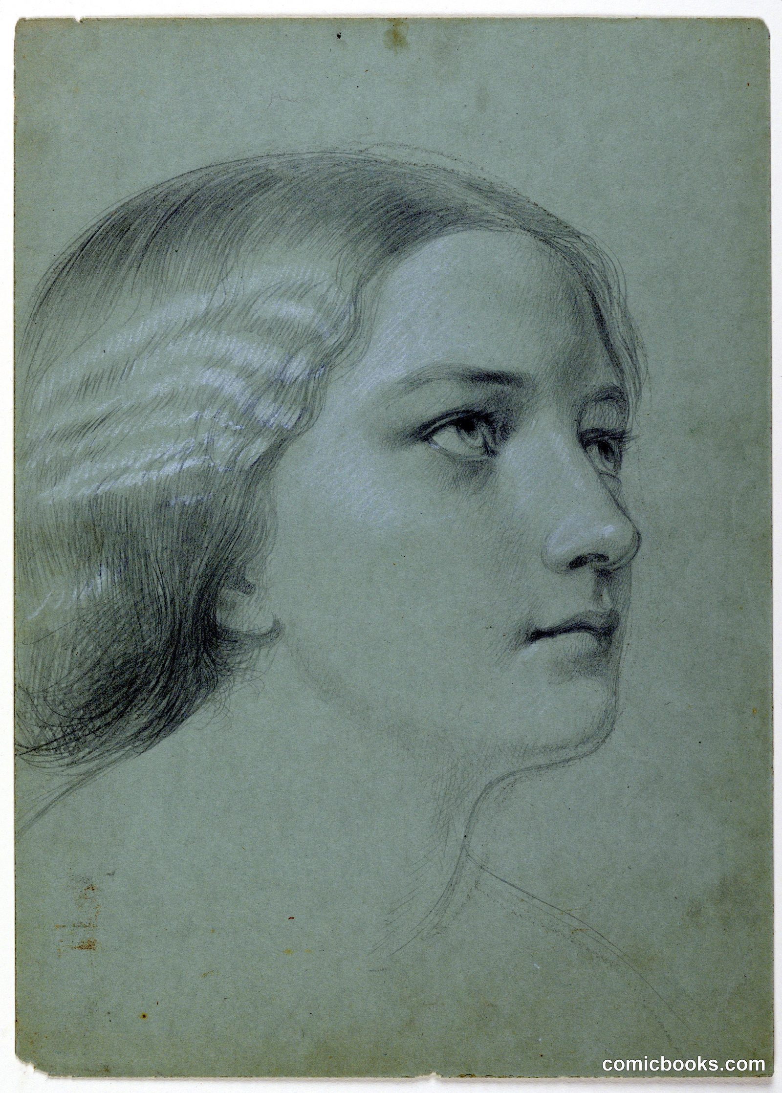 Study of a Woman's Head for 'A Magdalen' by Daniel Huntington, American, 1816–1906