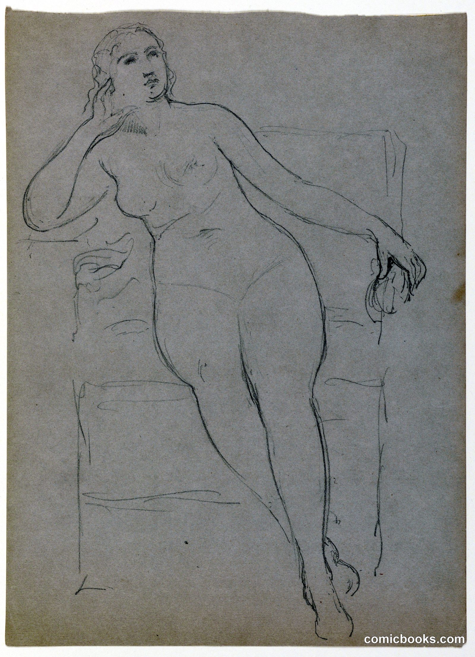 Seated Female Nude by Daniel Huntington, American, 1816–1906