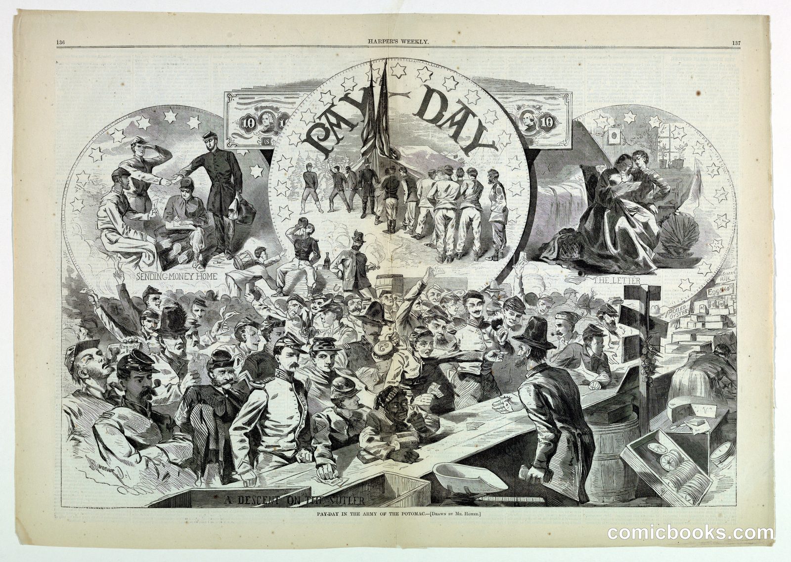Pay-Day in the Army of the Potomac by Winslow Homer, American, 1836–1910