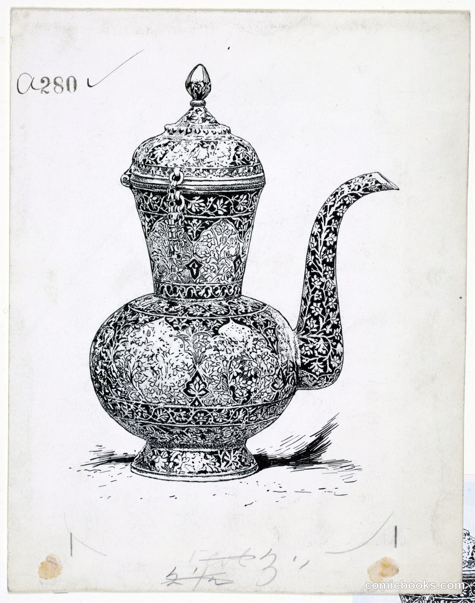 Ewer of Solid Silver made at Ispahan by Harry Fenn, American, 1845–1911