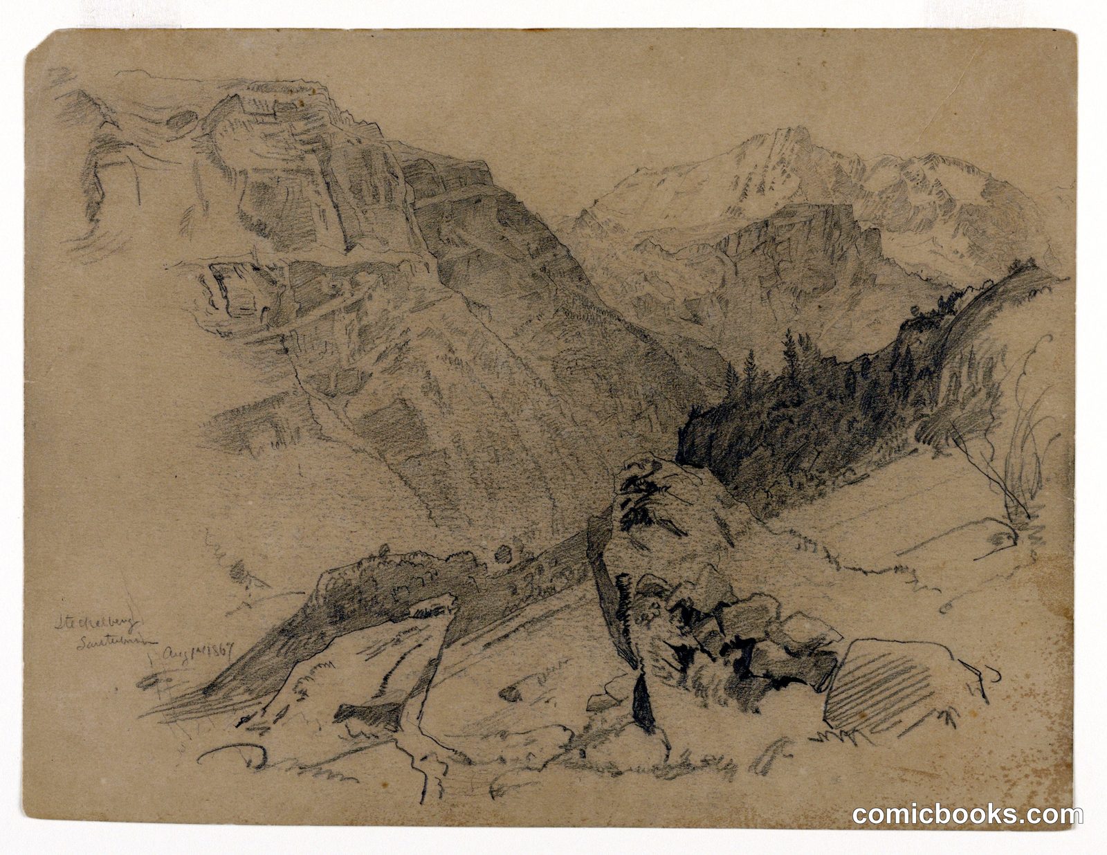 Landscape, Steckelberg, Switzerland by William Trost Richards, American, 1833–1905