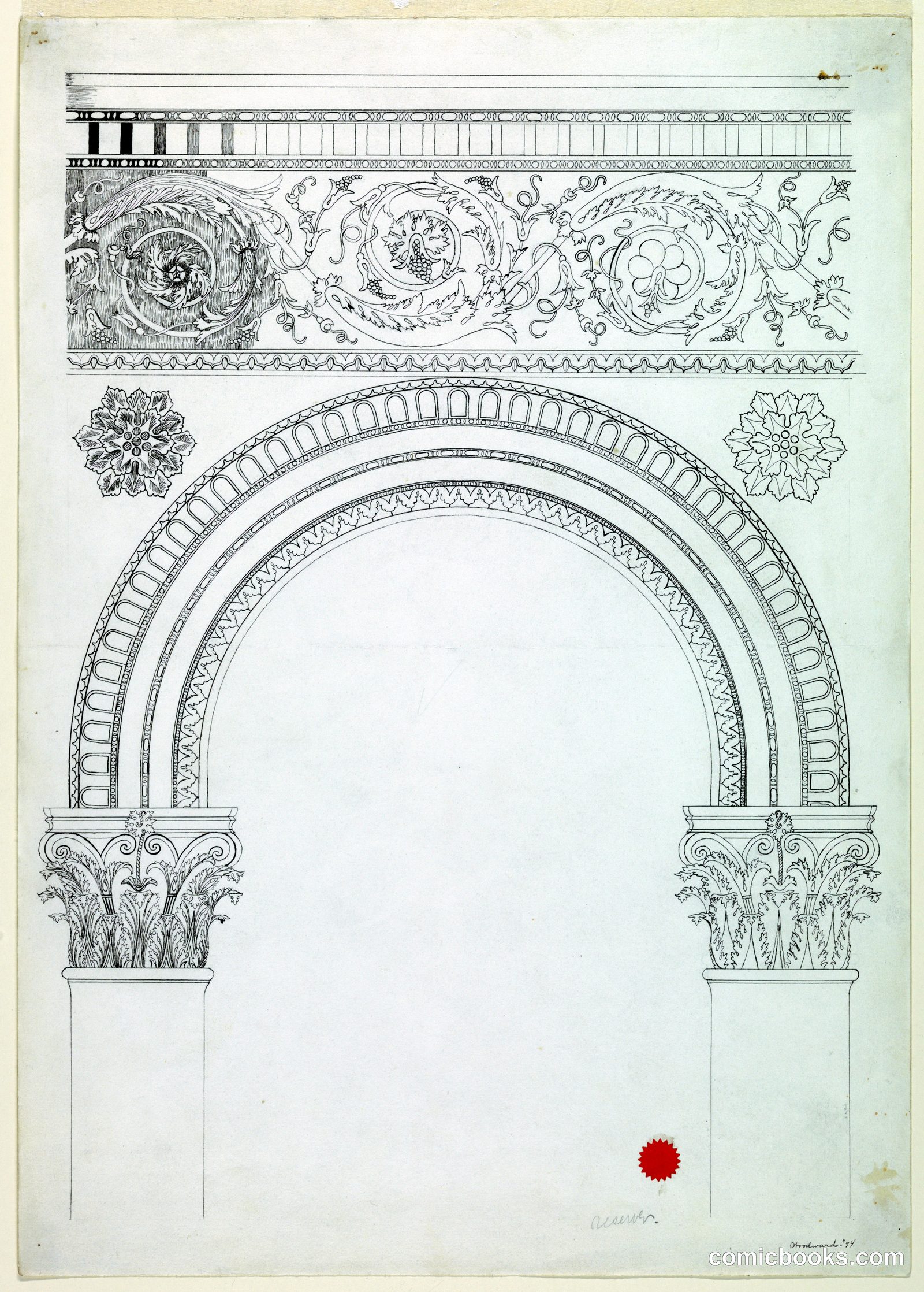 Architectural Ornament Study by J.D. Woodward