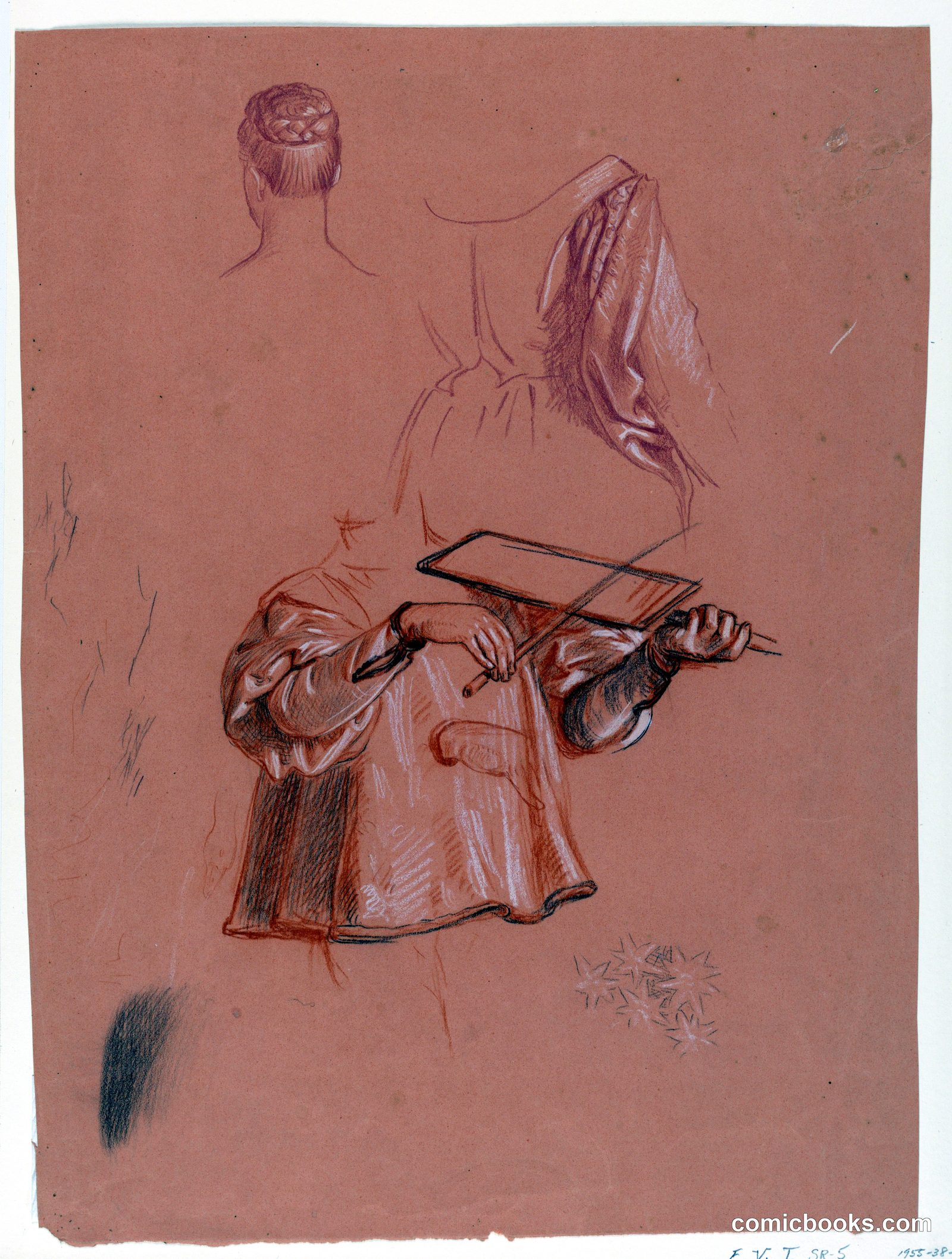 Study for 'Wedding Procession' by Elihu Vedder, American, 1836 – 1923