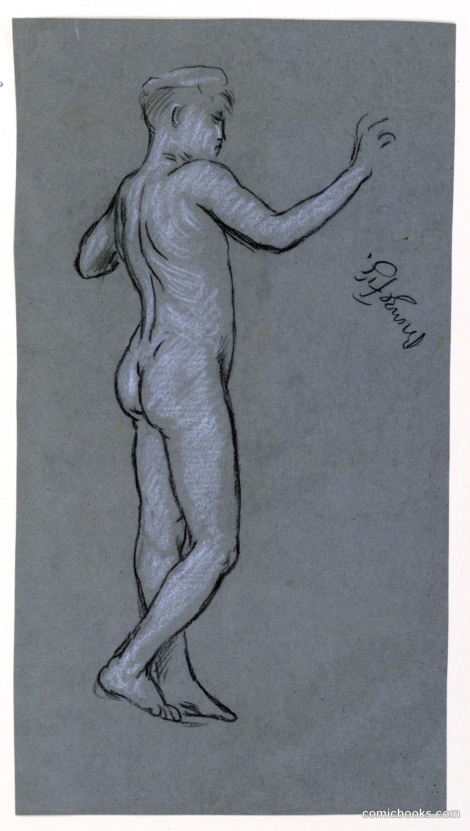 Figure Study for a Fountain Design by Elihu Vedder, American, 1836 – 1923