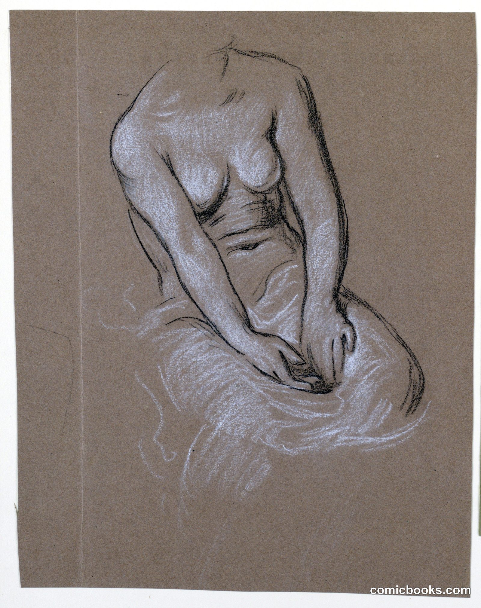 Study of Female Model by Elihu Vedder, American, 1836 – 1923