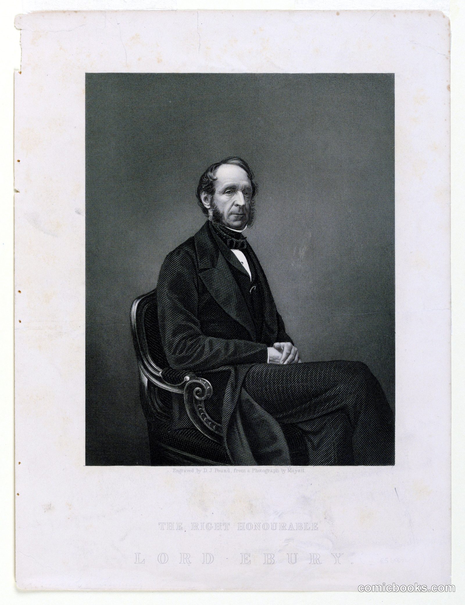 Portrait of Robert Grosvenor, Baron of Ebury by D. J. Pound, British, active ca. 1860