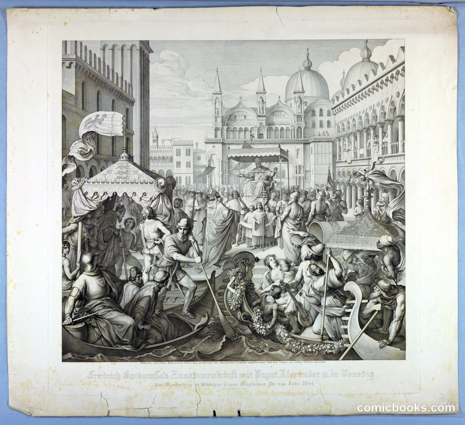 Friedrich Barbarossa and Pope Alexander III by Julius Caesar Thaeter