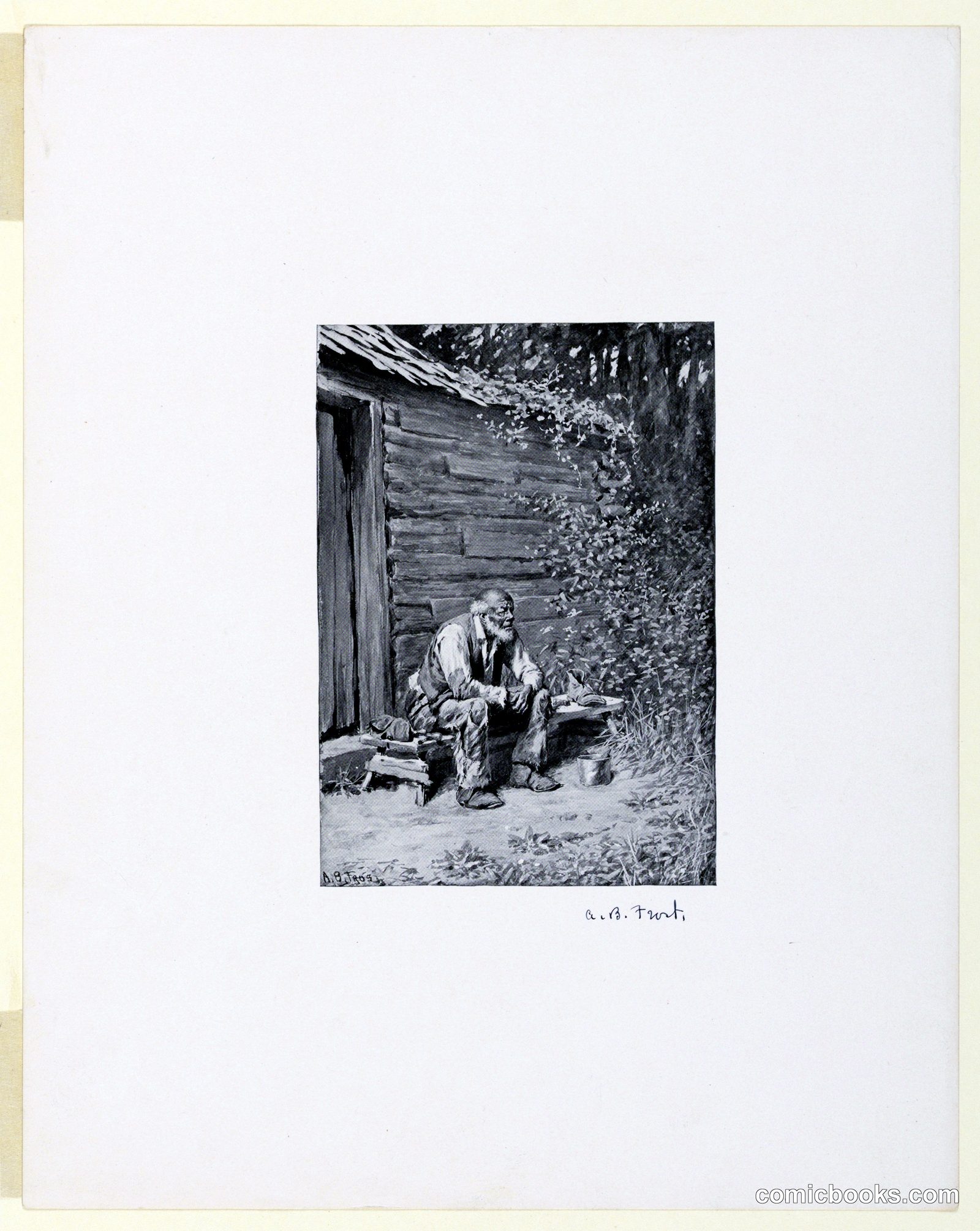 Uncle Remus at the Door of His Cabin by Arthur Burdett Frost, American, 1851–1928