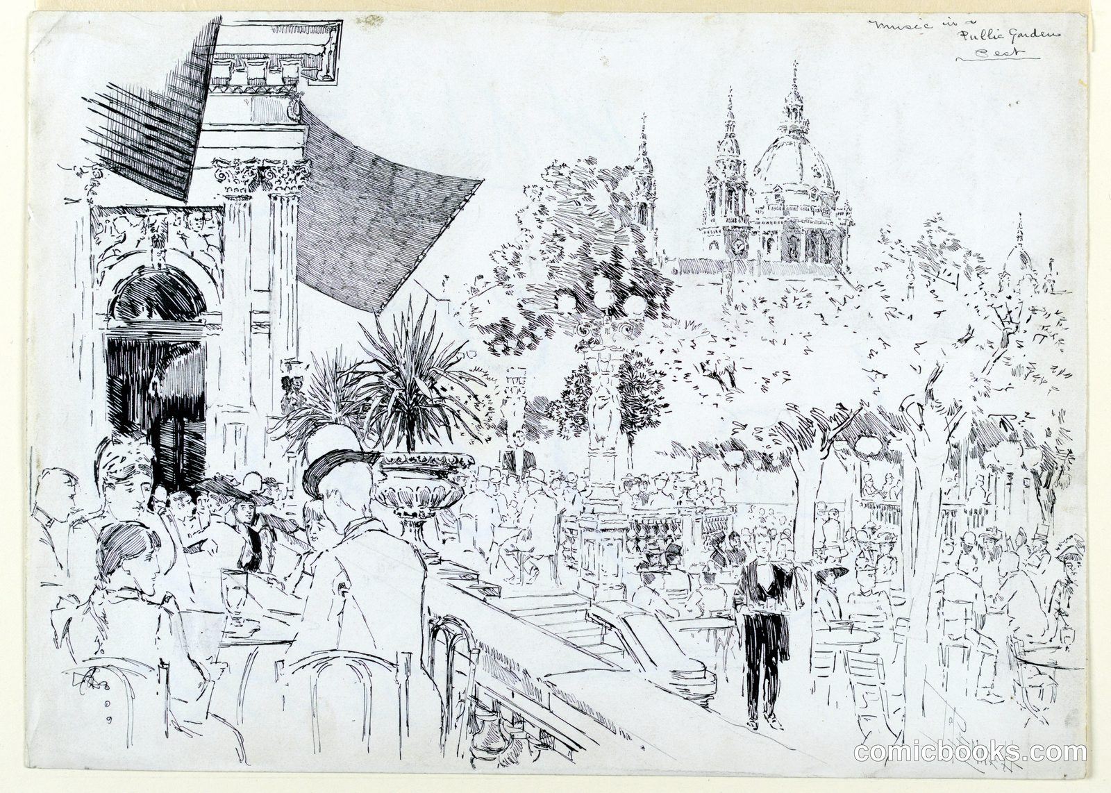 Music in a Public Garden by Joseph Pennell, American, active England, 1857–1926