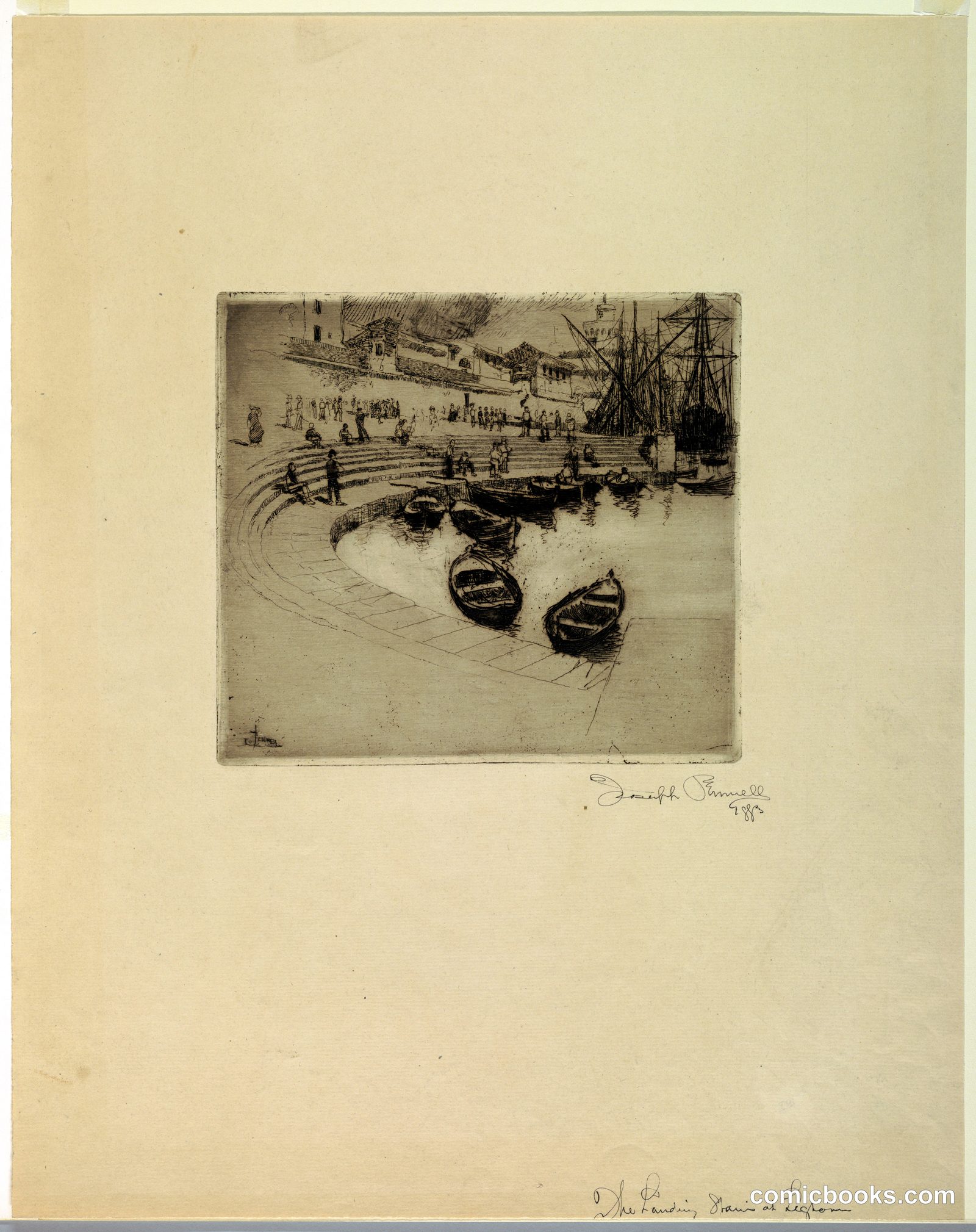 Landing Place, Leghorn by Joseph Pennell, American, active England, 1857–1926